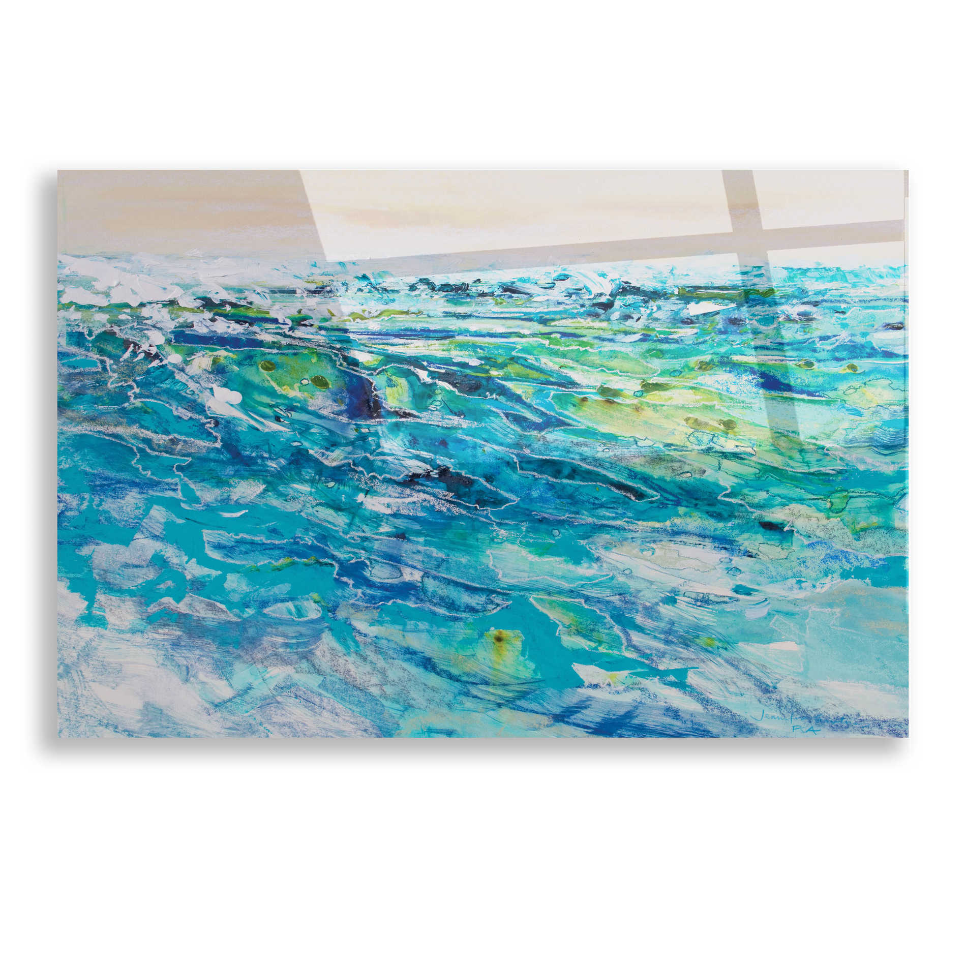 Epic Art 'Ocean 2' by Jennifer Gardner, Acrylic Glass Wall Art,16x12