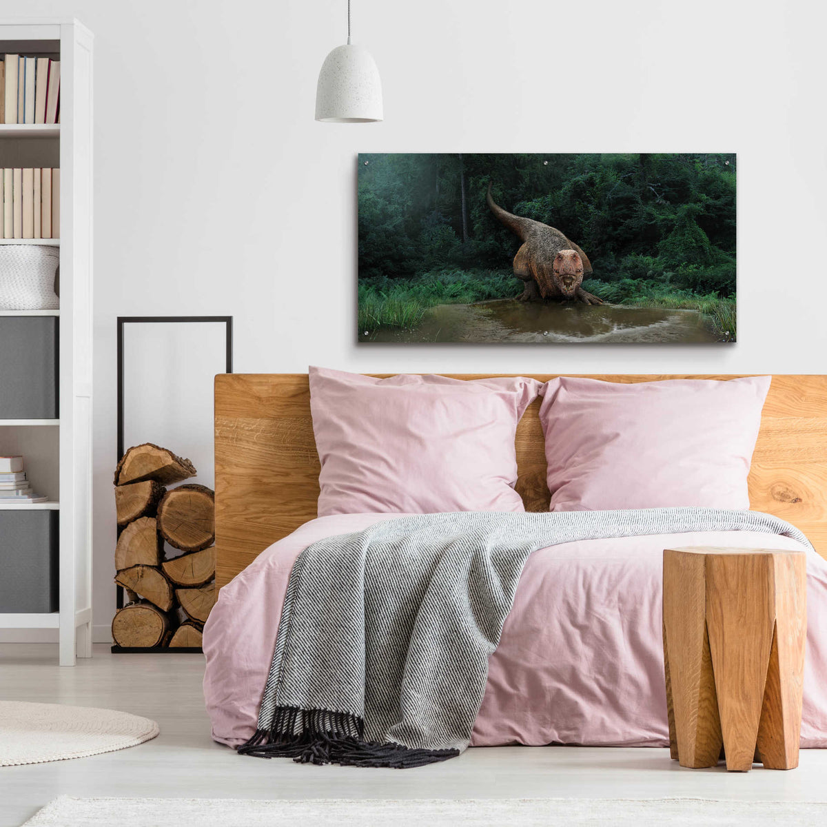 Epic Art 'Watering Hole,' Acrylic Glass Wall Art,48x24