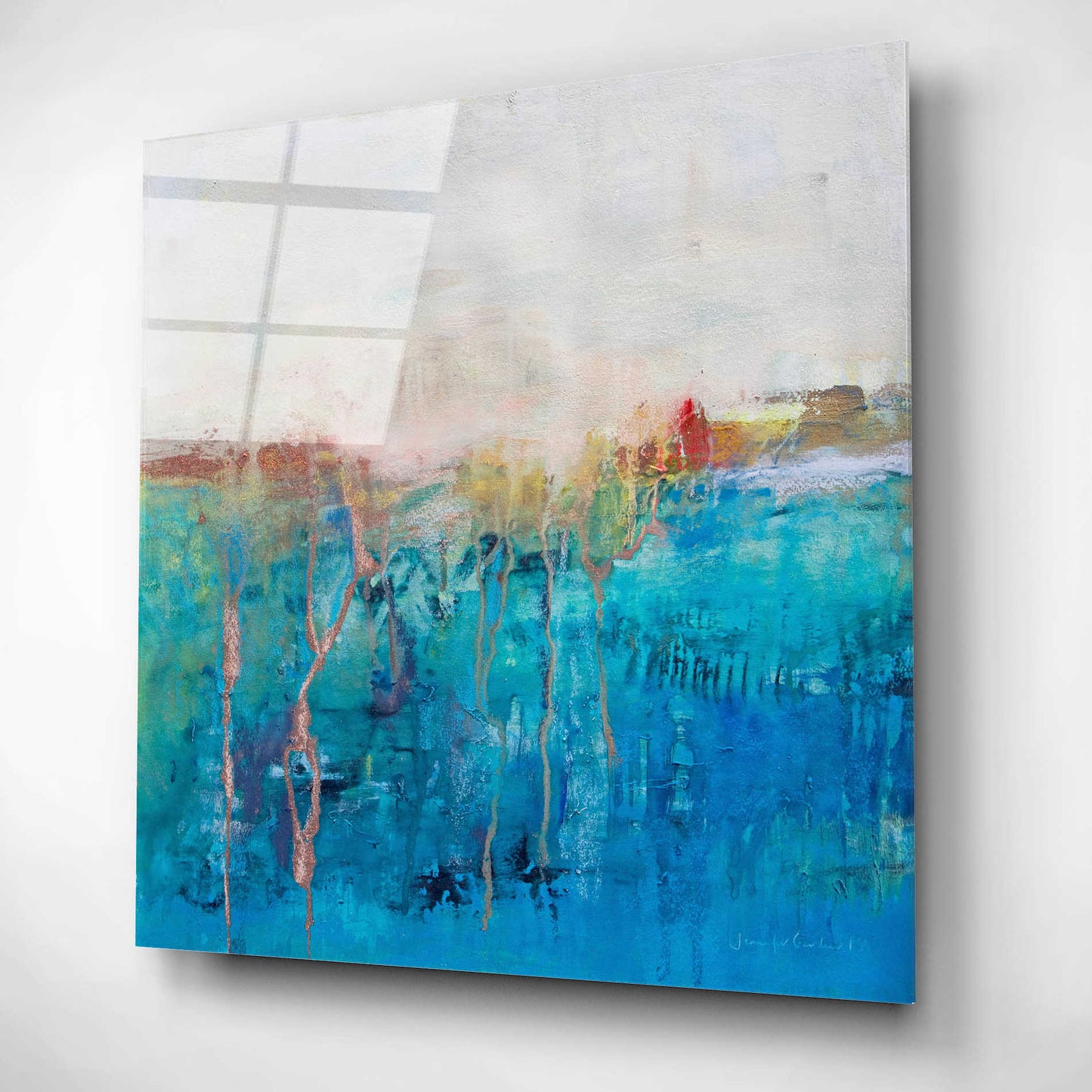 Epic Art 'Blue Horizon' by Jennifer Gardner, Acrylic Glass Wall Art,12x12