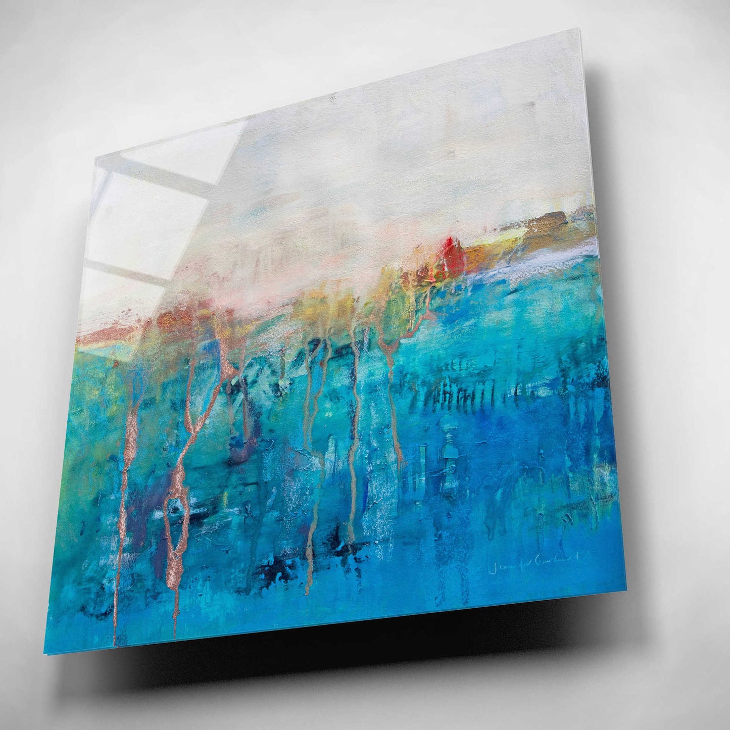 Epic Art 'Blue Horizon' by Jennifer Gardner, Acrylic Glass Wall Art,12x12