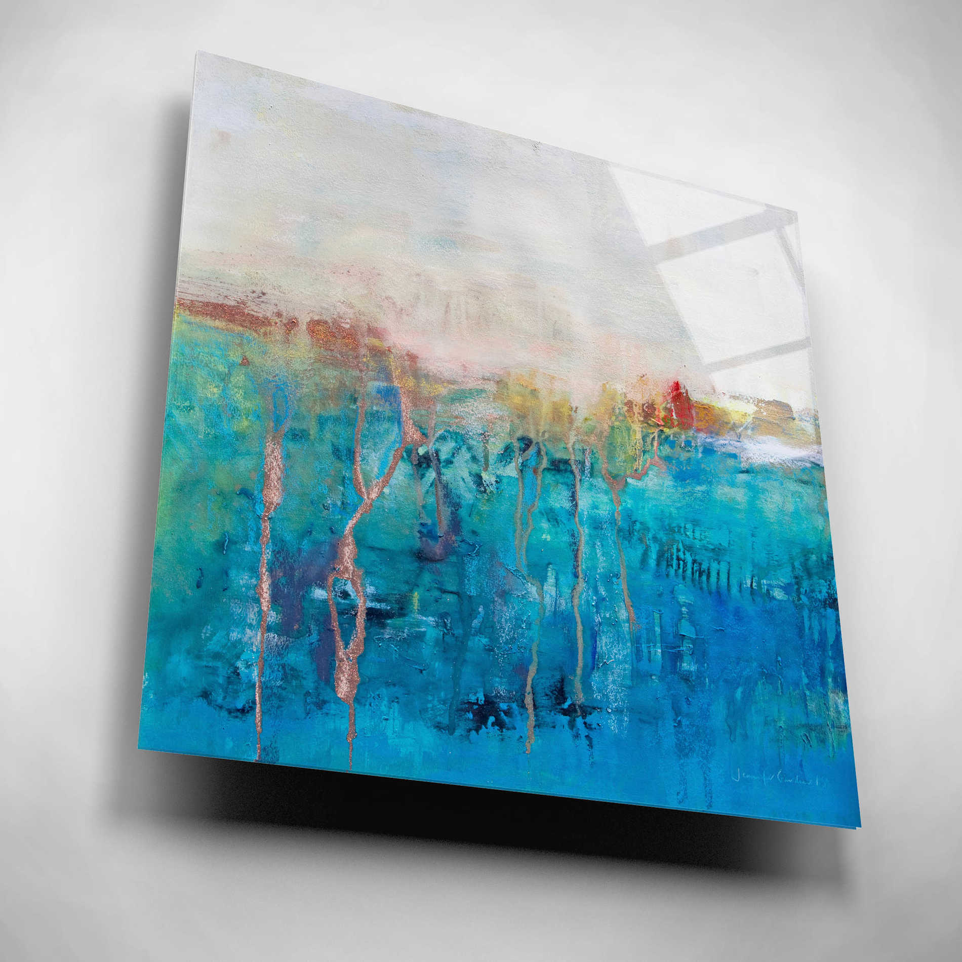 Epic Art 'Blue Horizon' by Jennifer Gardner, Acrylic Glass Wall Art,12x12