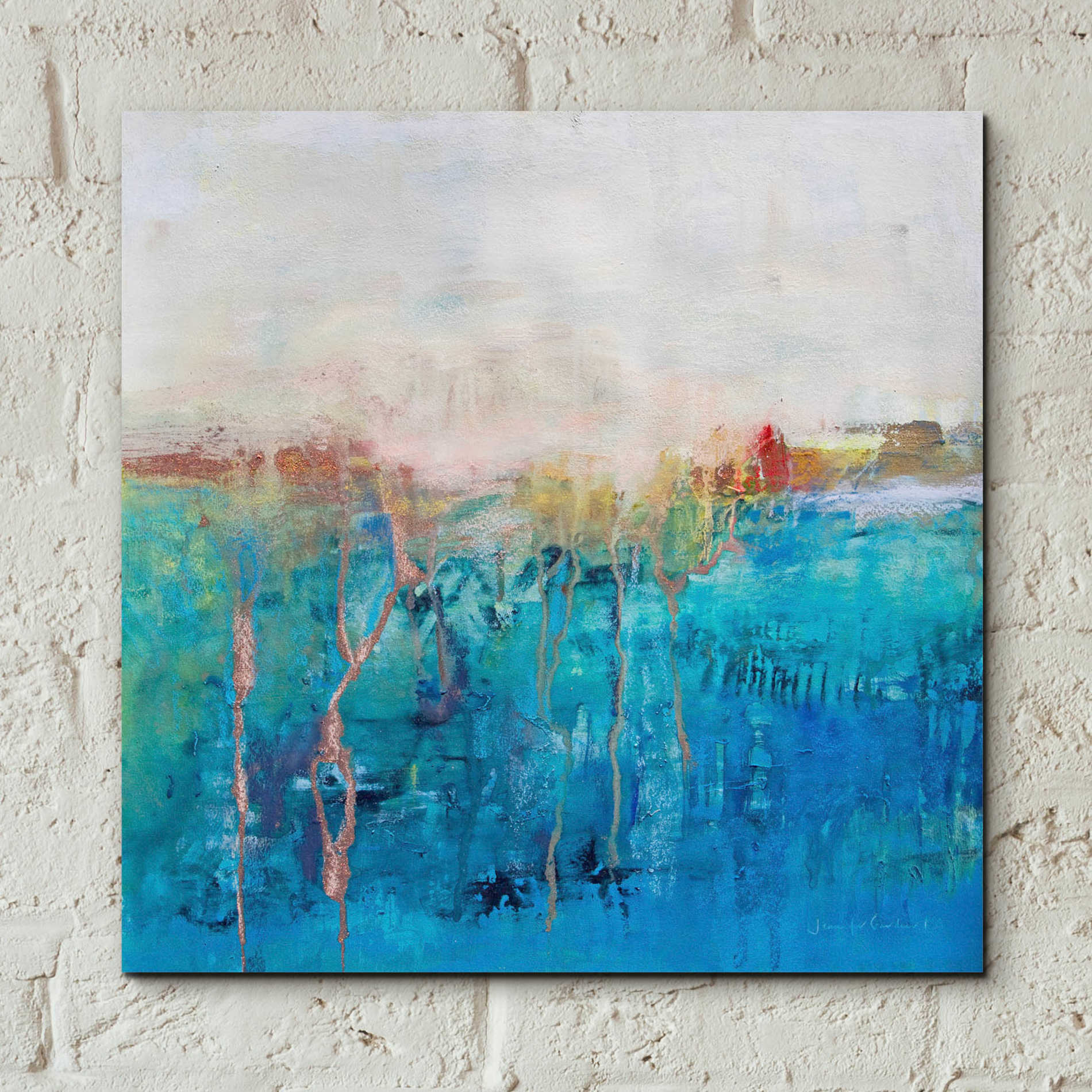 Epic Art 'Blue Horizon' by Jennifer Gardner, Acrylic Glass Wall Art,12x12