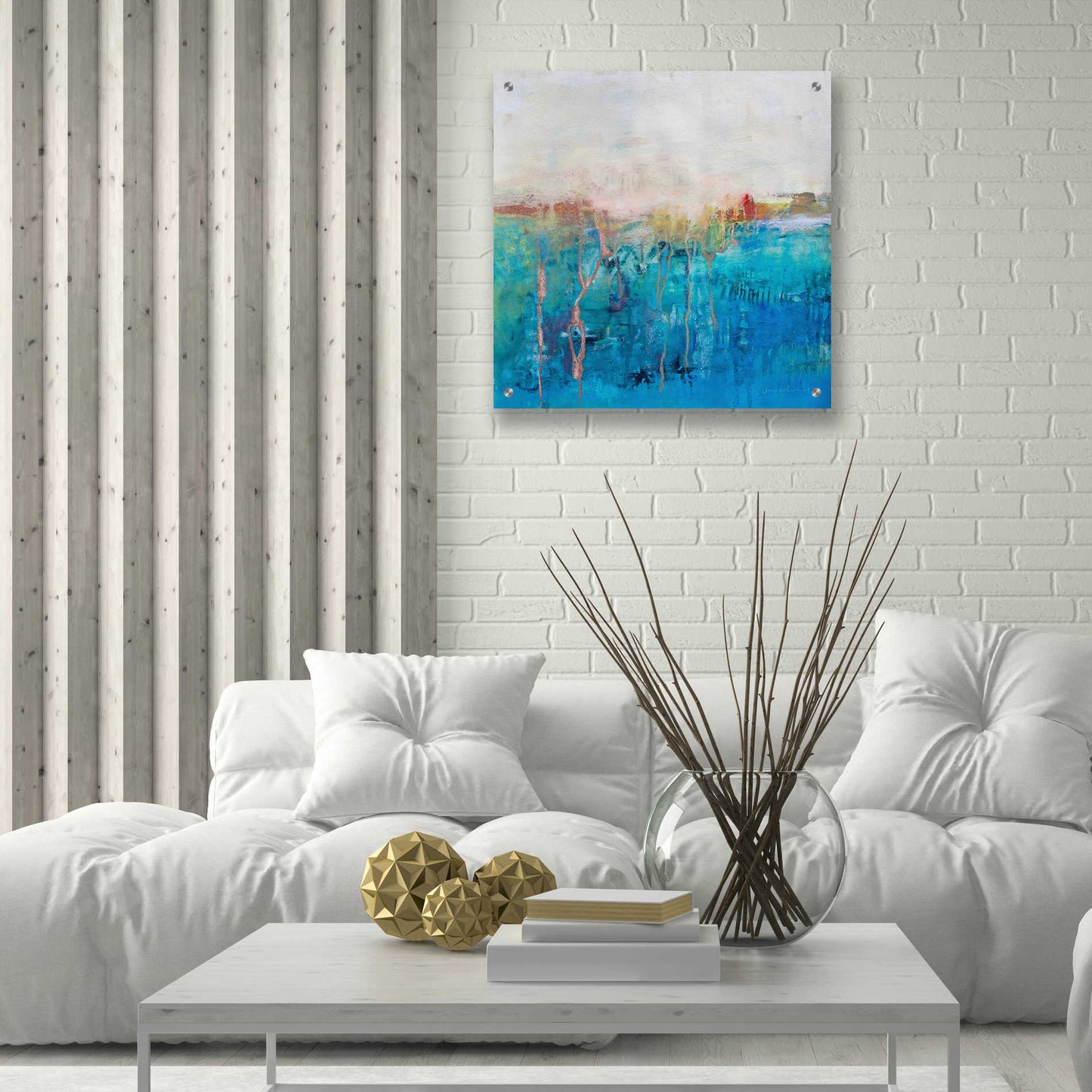 Epic Art 'Blue Horizon' by Jennifer Gardner, Acrylic Glass Wall Art,24x24