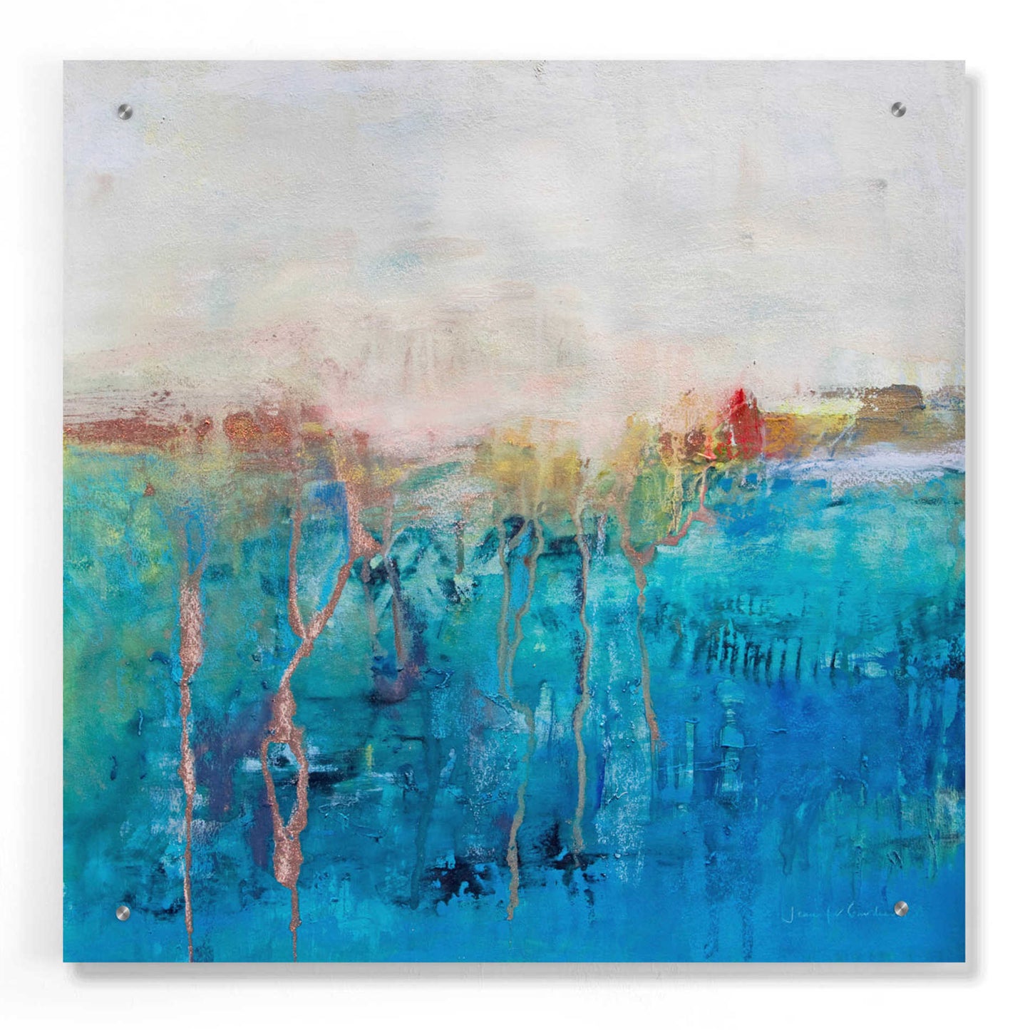 Epic Art 'Blue Horizon' by Jennifer Gardner, Acrylic Glass Wall Art,24x24