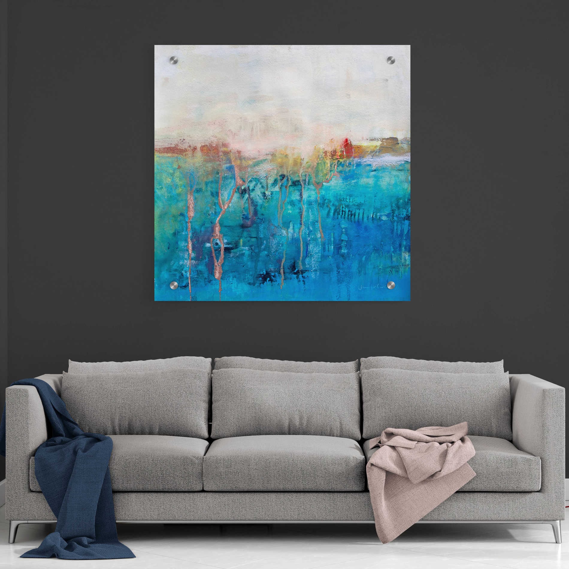 Epic Art 'Blue Horizon' by Jennifer Gardner, Acrylic Glass Wall Art,36x36