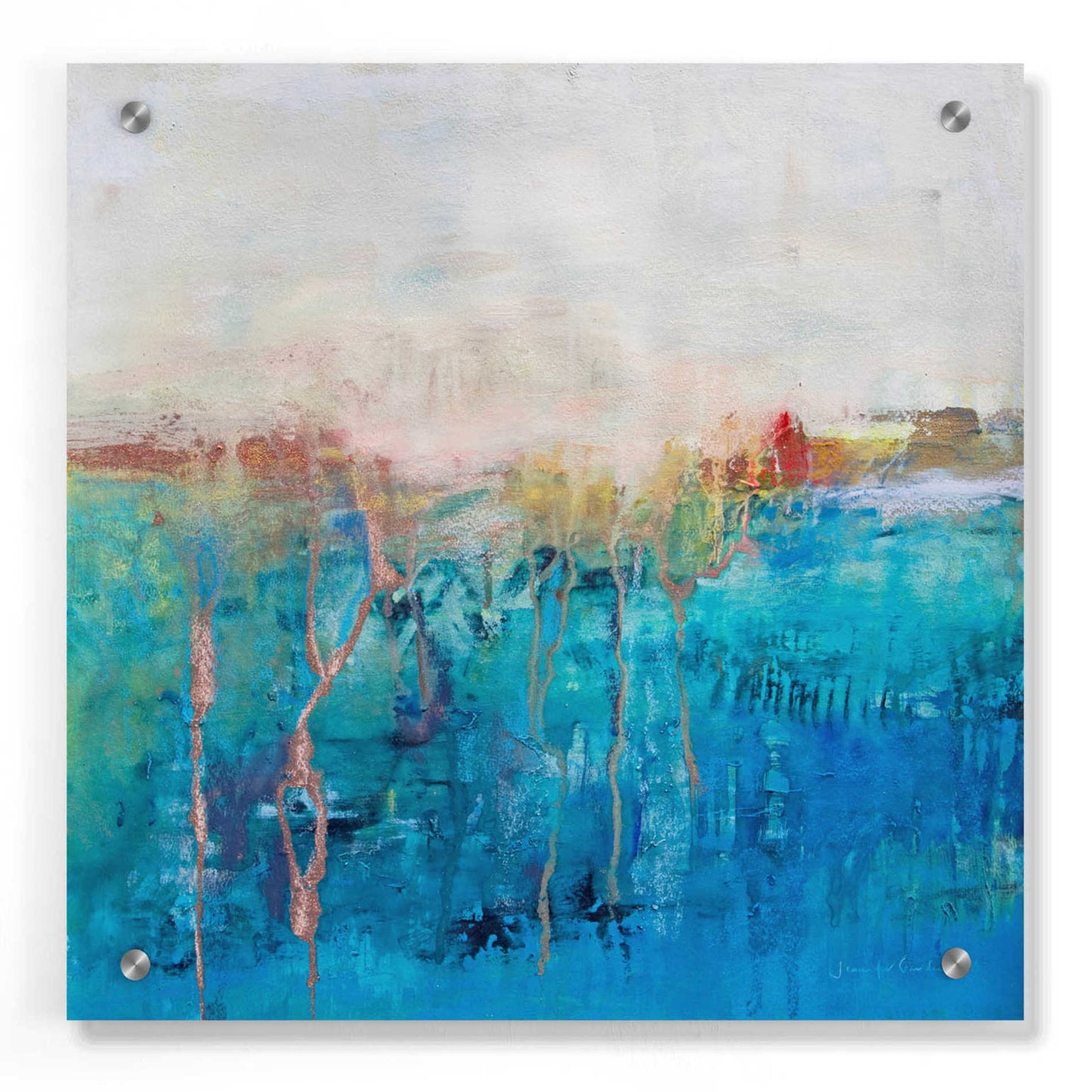 Epic Art 'Blue Horizon' by Jennifer Gardner, Acrylic Glass Wall Art,36x36