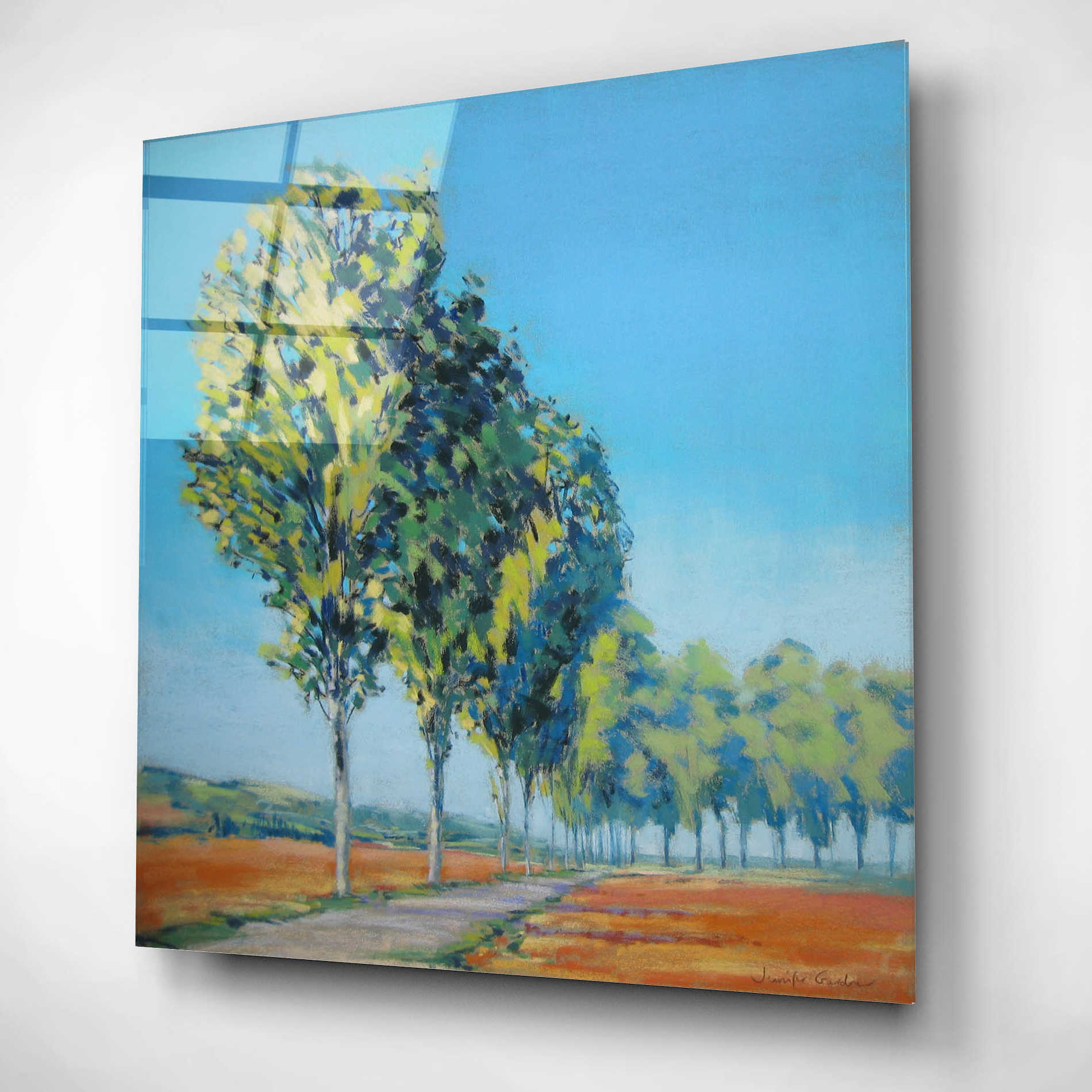 Epic Art 'Normandy Poplars II' by Jennifer Gardner, Acrylic Glass Wall Art,12x12