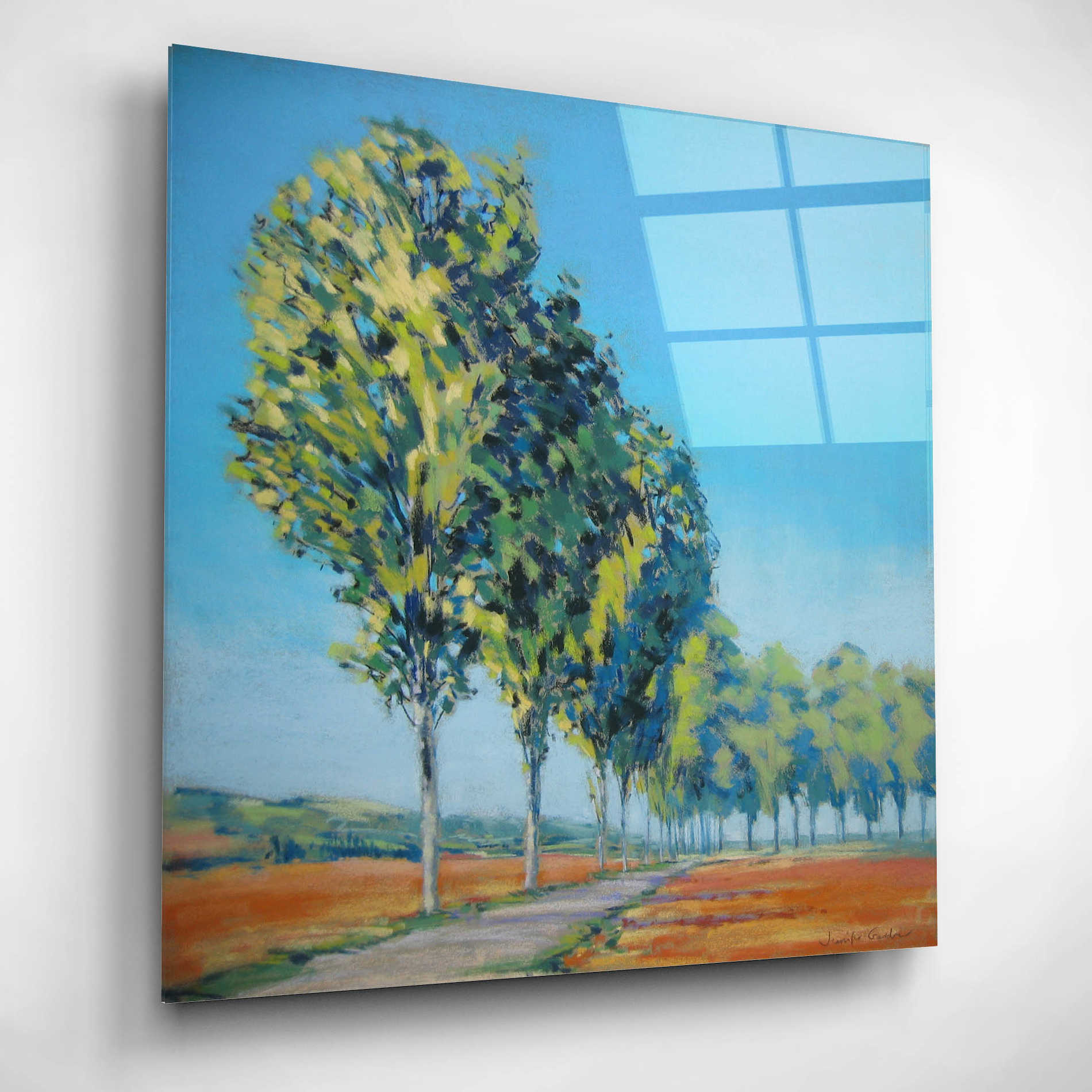 Epic Art 'Normandy Poplars II' by Jennifer Gardner, Acrylic Glass Wall Art,12x12