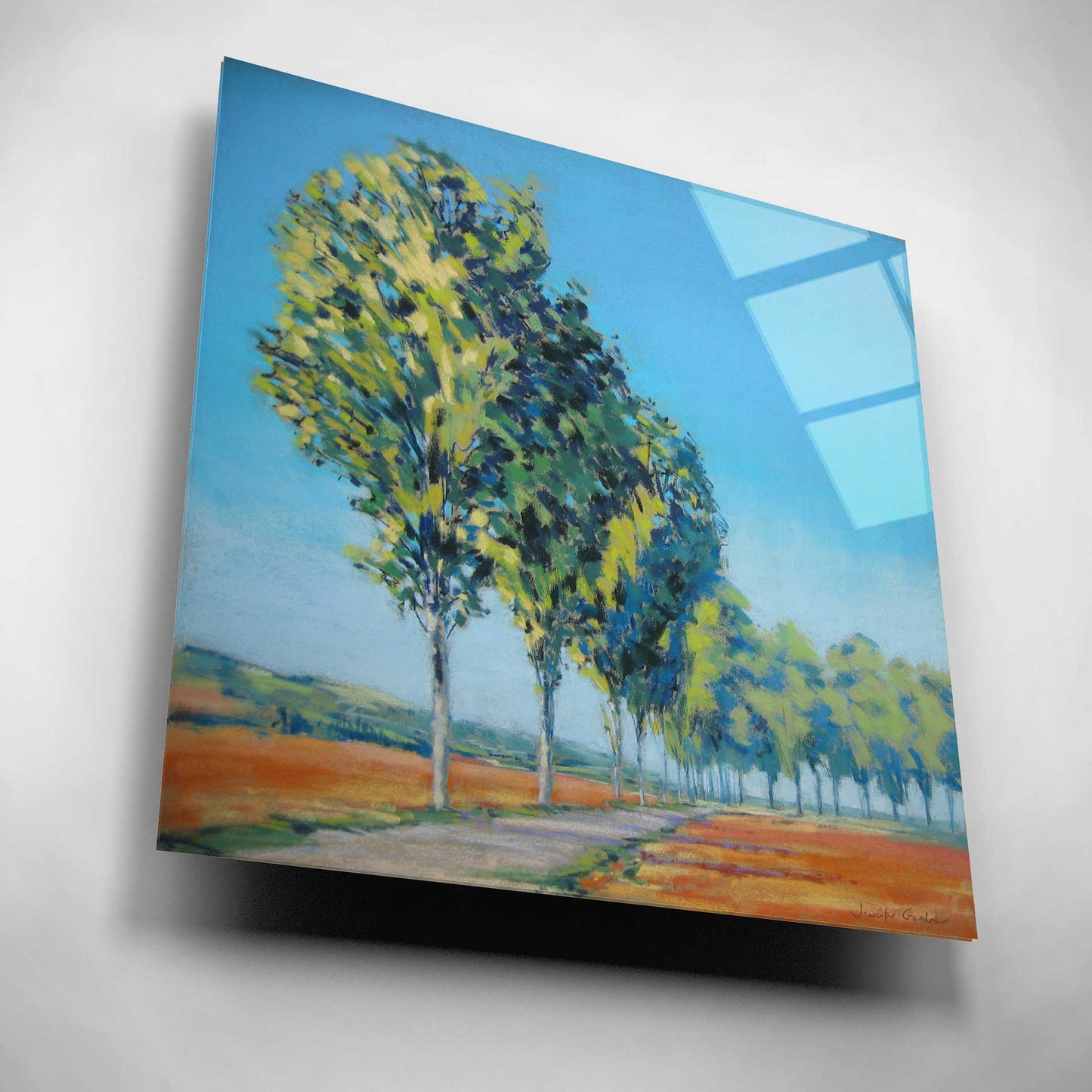 Epic Art 'Normandy Poplars II' by Jennifer Gardner, Acrylic Glass Wall Art,12x12