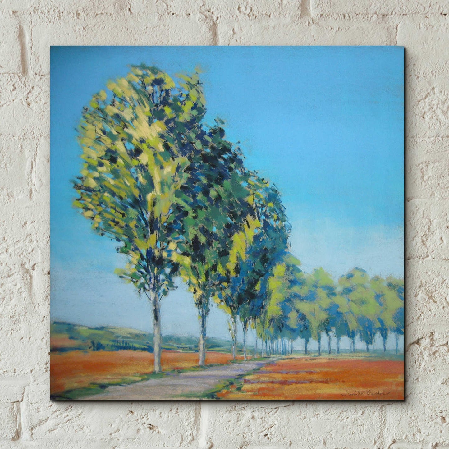 Epic Art 'Normandy Poplars II' by Jennifer Gardner, Acrylic Glass Wall Art,12x12