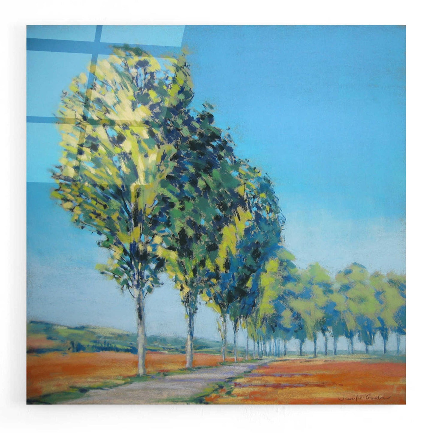 Epic Art 'Normandy Poplars II' by Jennifer Gardner, Acrylic Glass Wall Art,12x12