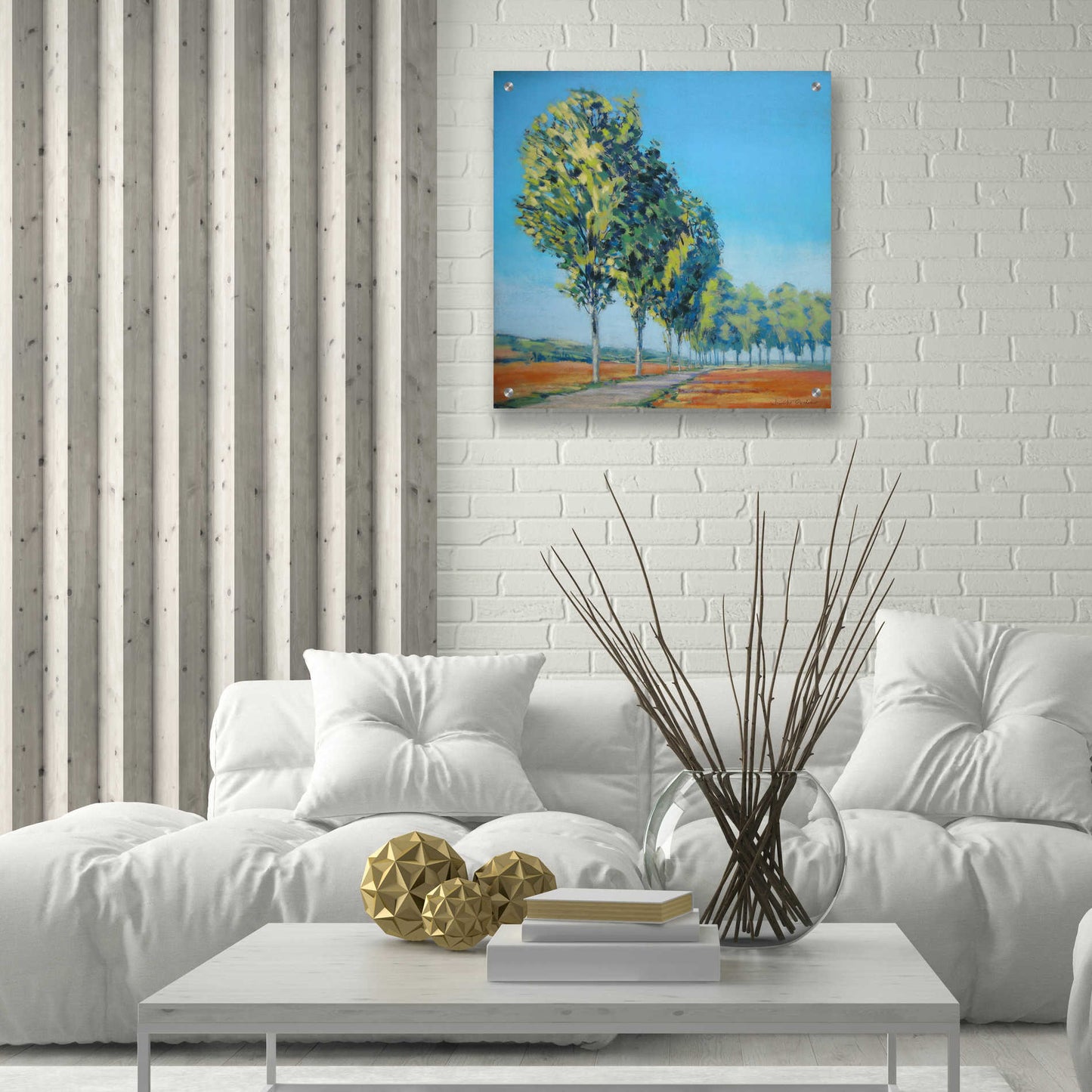 Epic Art 'Normandy Poplars II' by Jennifer Gardner, Acrylic Glass Wall Art,24x24