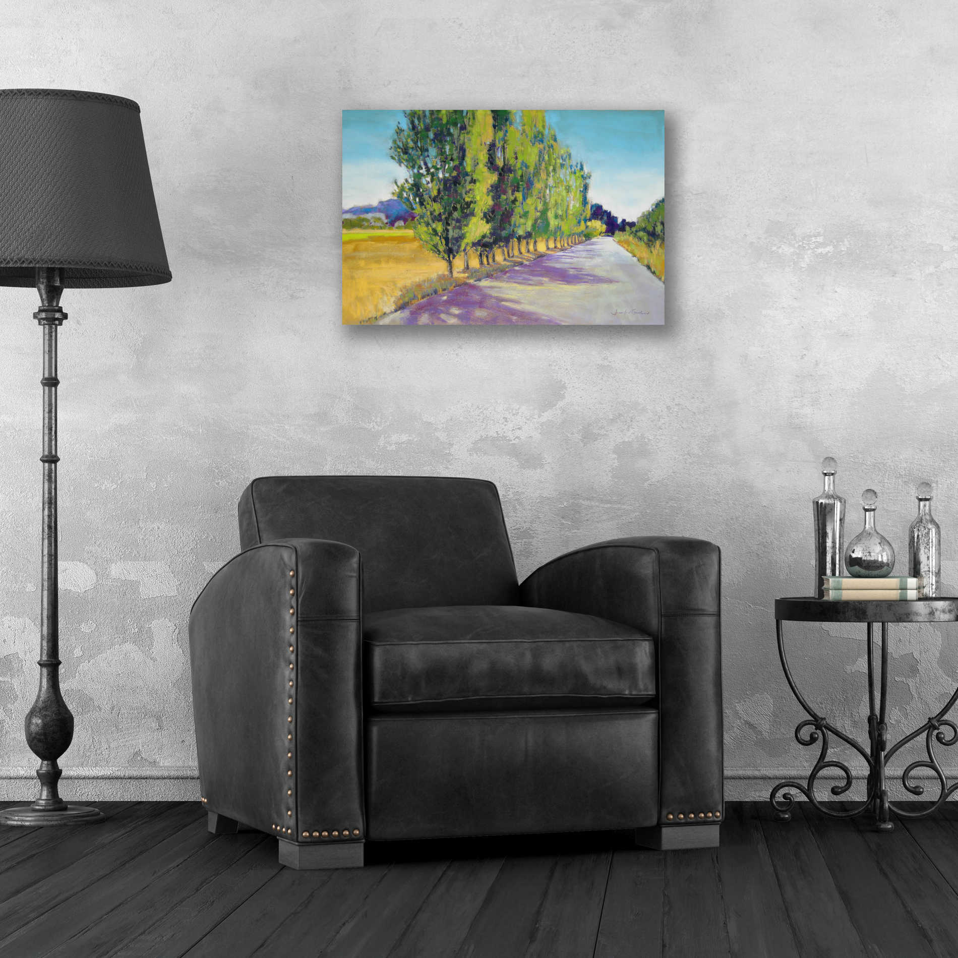 Epic Art 'Backlit Poplars Provence' by Jennifer Gardner, Acrylic Glass Wall Art,24x16