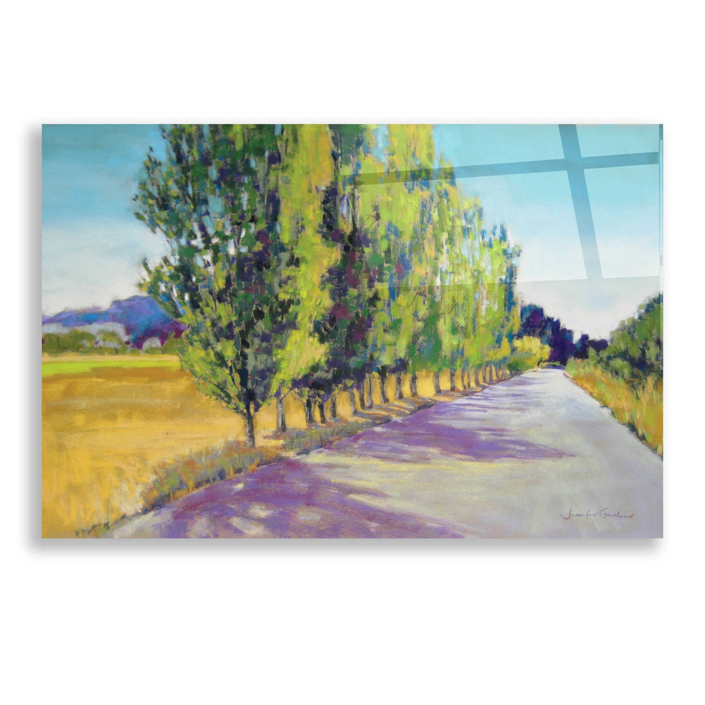 Epic Art 'Backlit Poplars Provence' by Jennifer Gardner, Acrylic Glass Wall Art,24x16