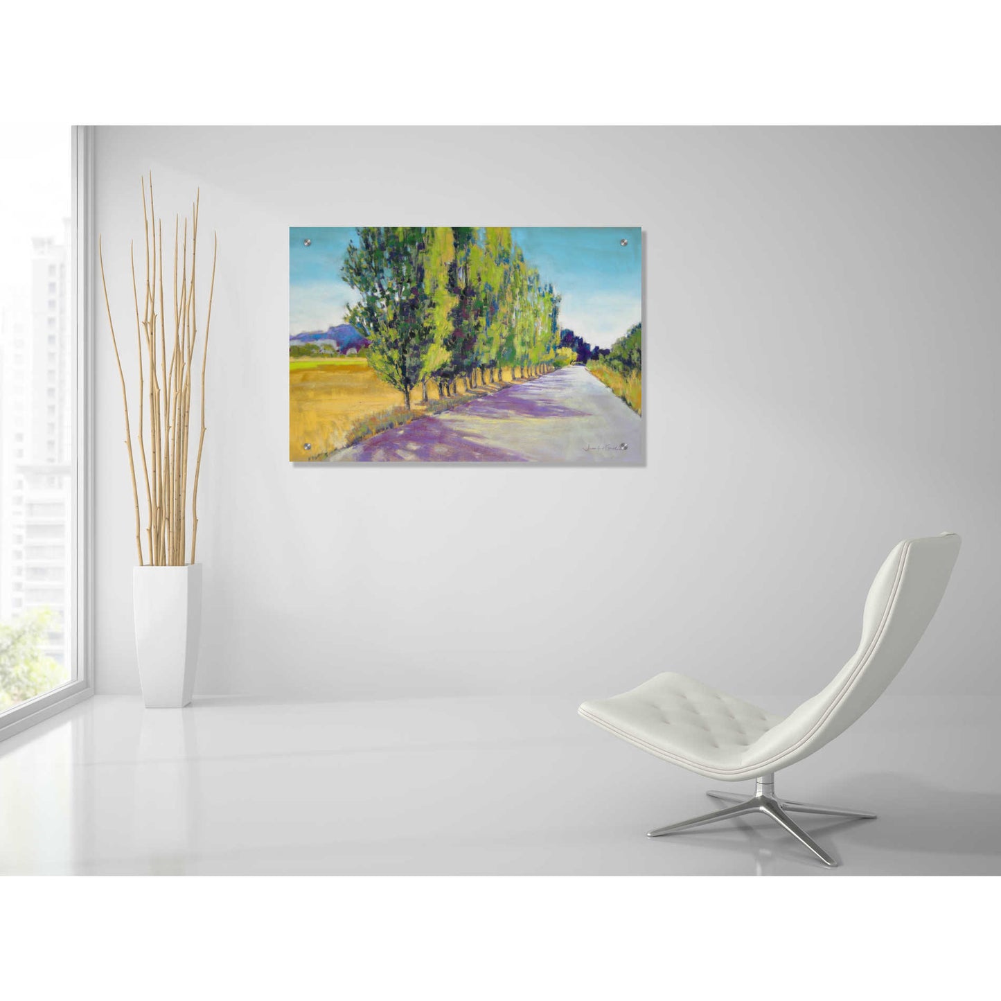 Epic Art 'Backlit Poplars Provence' by Jennifer Gardner, Acrylic Glass Wall Art,36x24