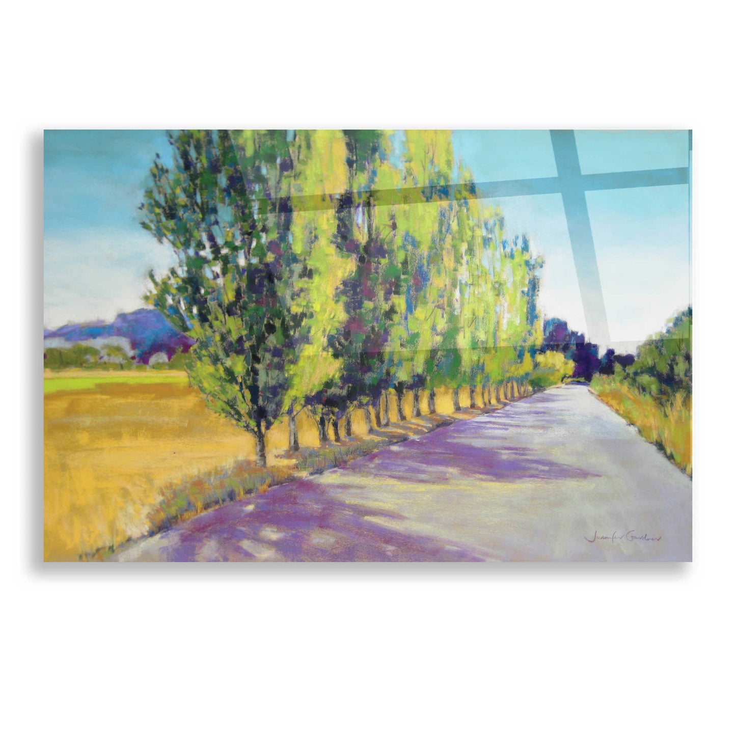 Epic Art 'Backlit Poplars Provence' by Jennifer Gardner, Acrylic Glass Wall Art