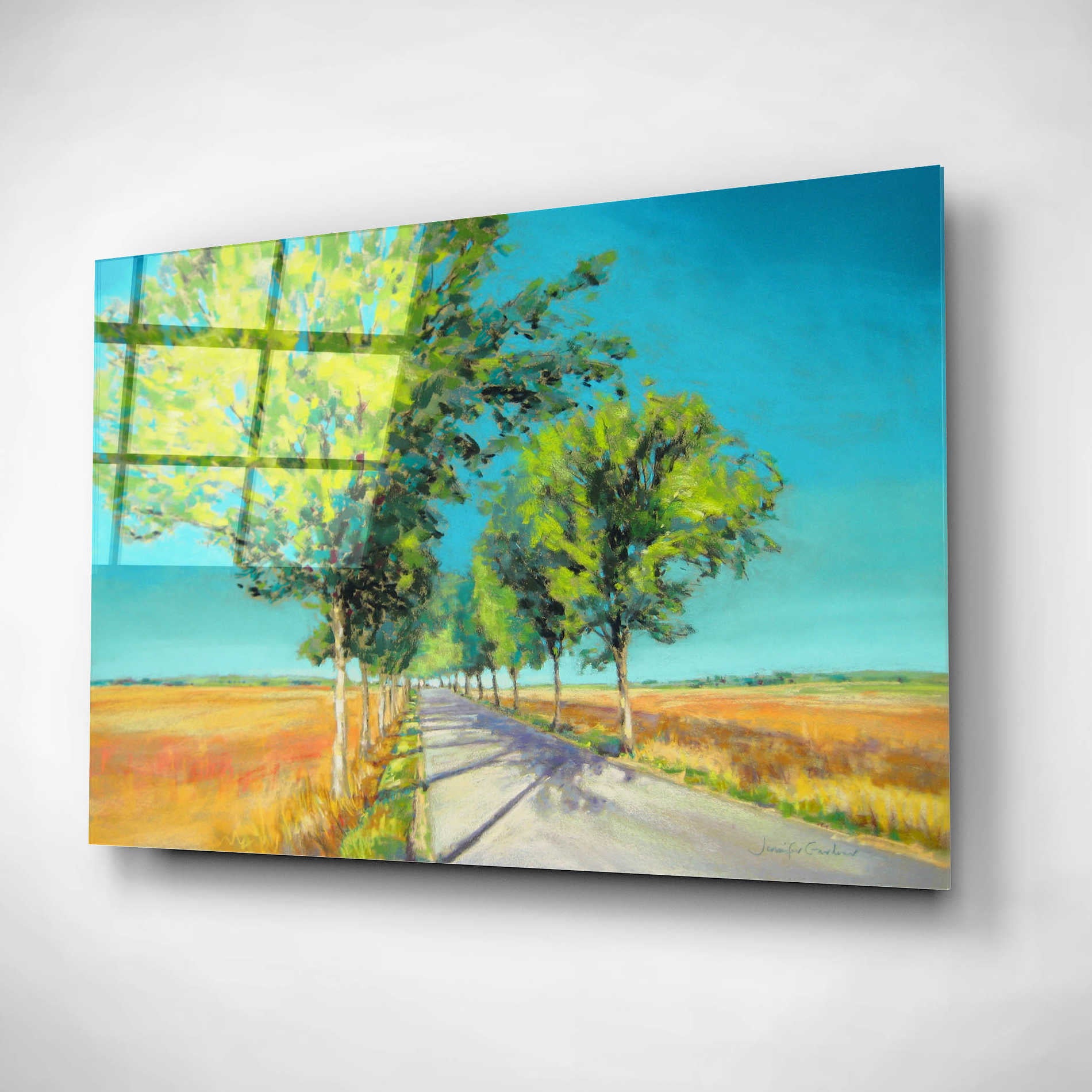 Epic Art 'Avenue of Trees Champagne France IV' by Jennifer Gardner, Acrylic Glass Wall Art,16x12