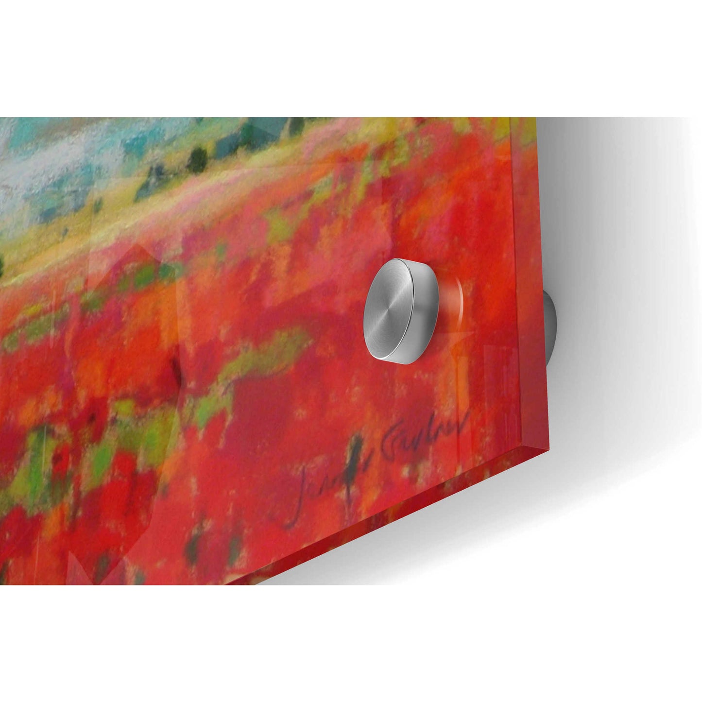 Epic Art 'Summer Clouds and Poppies' by Jennifer Gardner, Acrylic Glass Wall Art,36x24