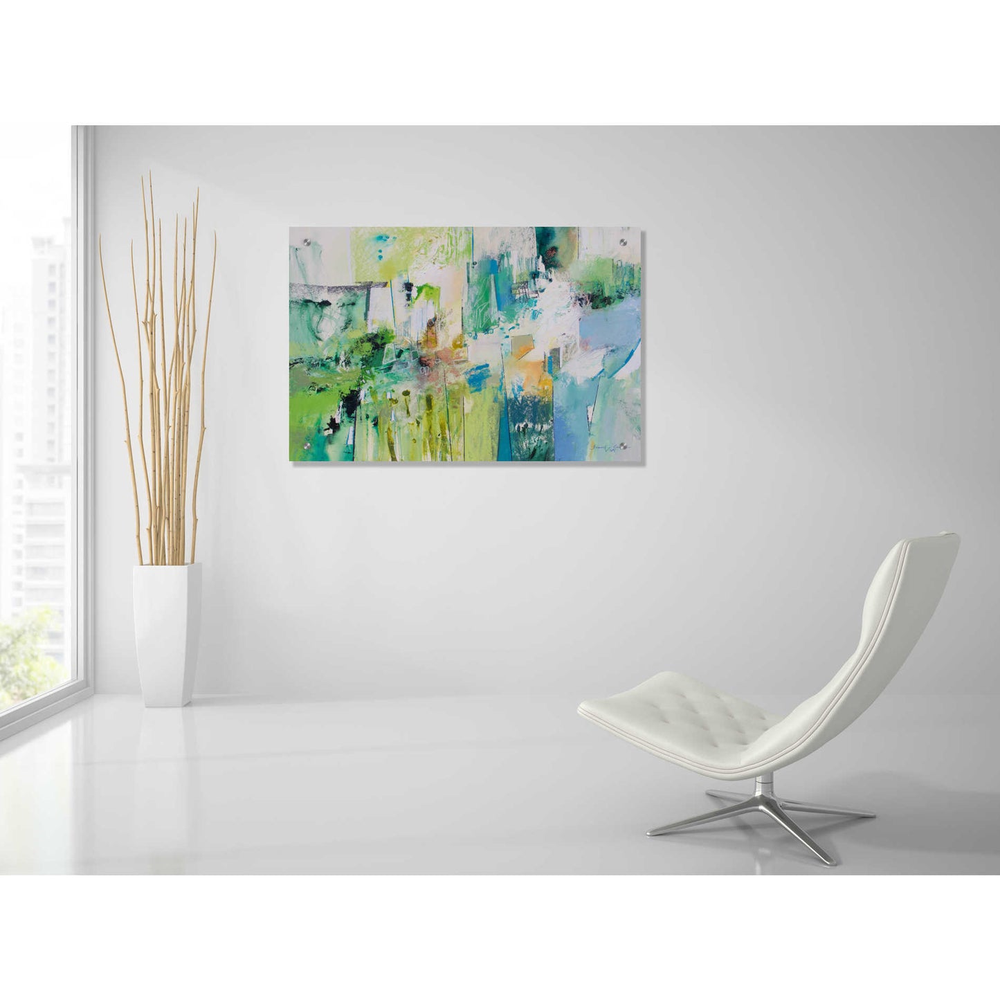 Epic Art 'Blue and Green Series 4' by Jennifer Gardner, Acrylic Glass Wall Art,36x24