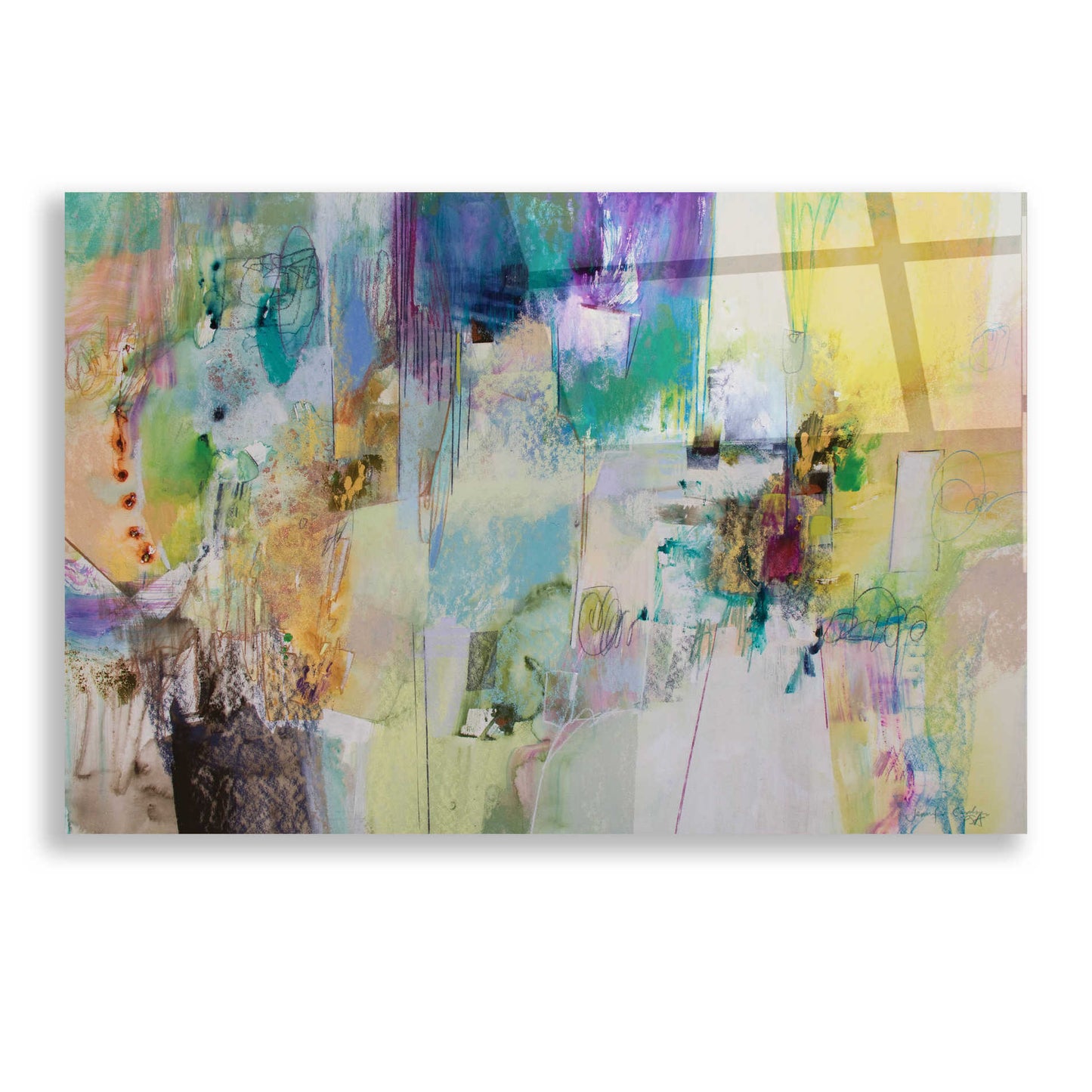 Epic Art 'Blue and Green Series 3' by Jennifer Gardner, Acrylic Glass Wall Art,24x16