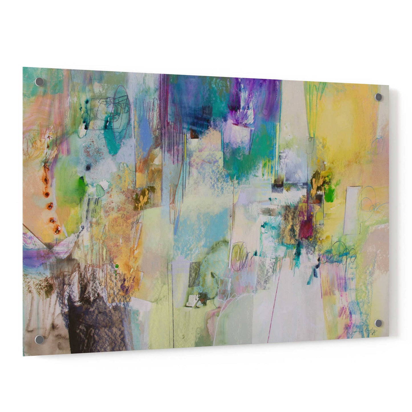 Epic Art 'Blue and Green Series 3' by Jennifer Gardner, Acrylic Glass Wall Art,36x24