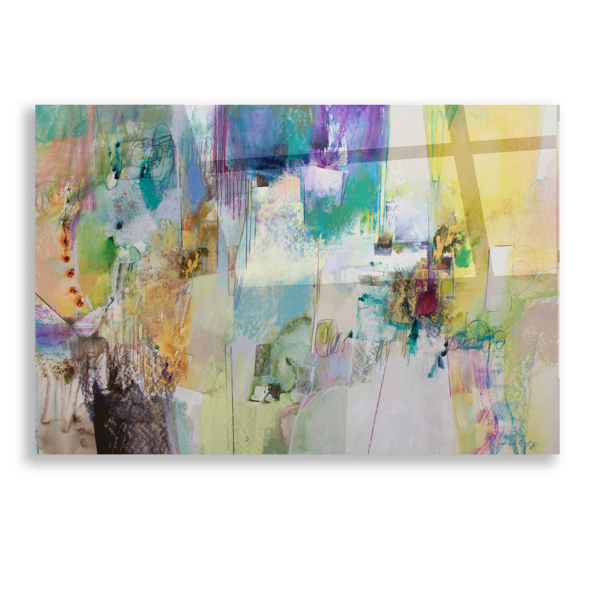 Epic Art 'Blue and Green Series 3' by Jennifer Gardner, Acrylic Glass Wall Art