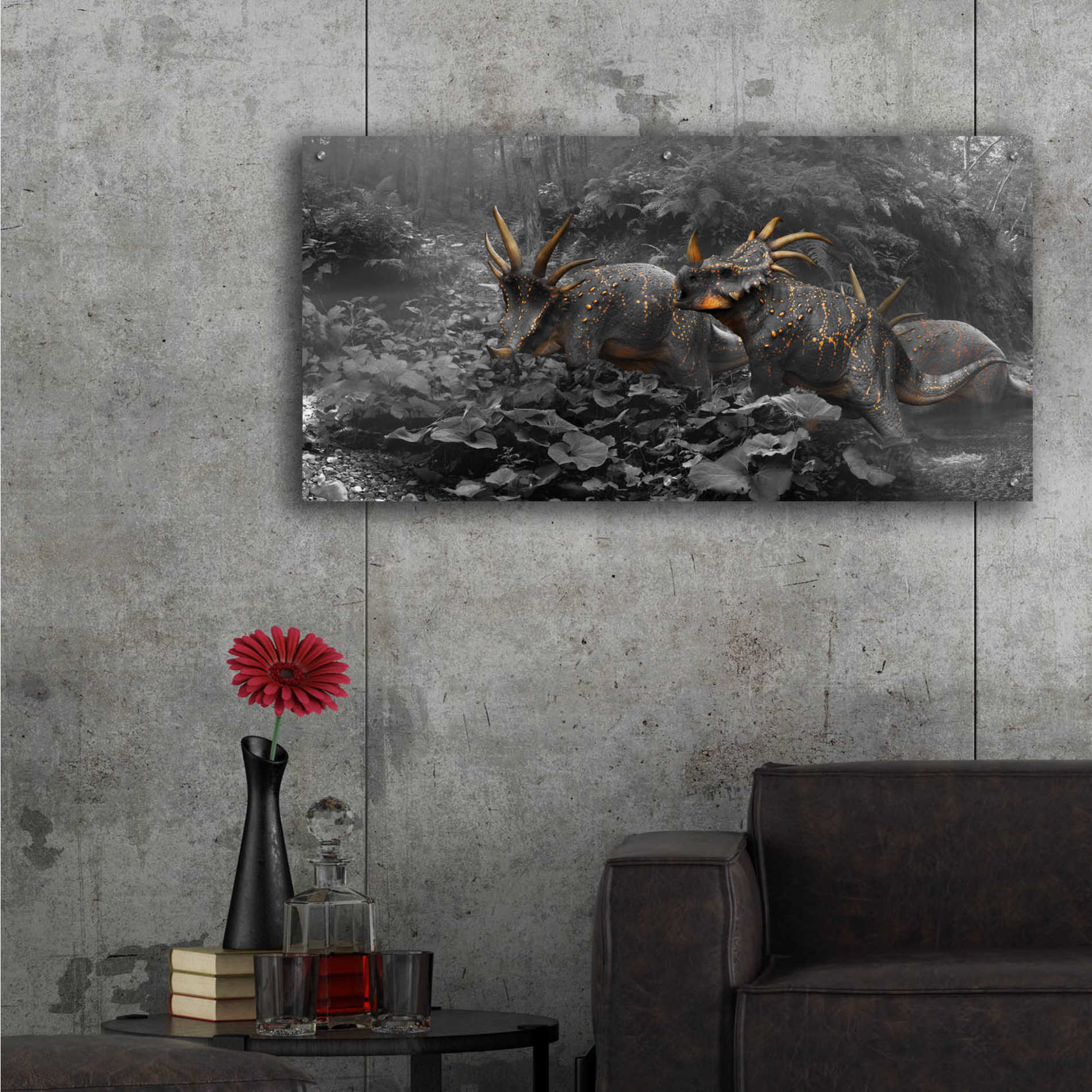 Epic Art 'Styracosaurus,' Acrylic Glass Wall Art,48x24