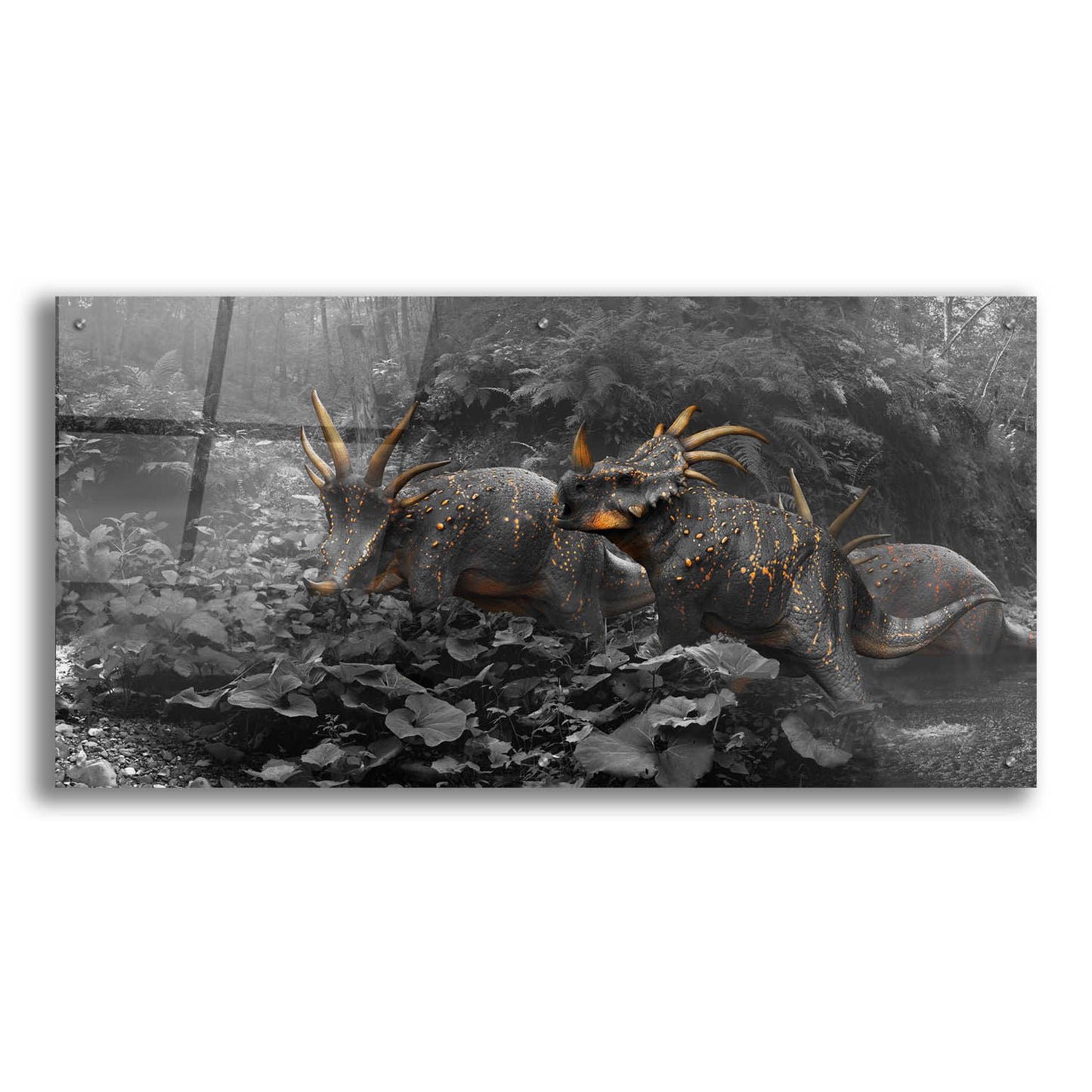 Epic Art 'Styracosaurus,' Acrylic Glass Wall Art,48x24