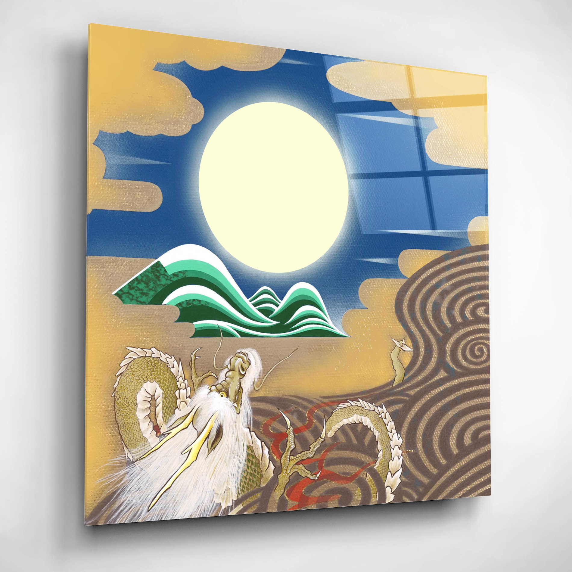 Epic Art 'Moonlit Dragon' by Zigen Tanabe, Acrylic Glass Wall Art,12x12