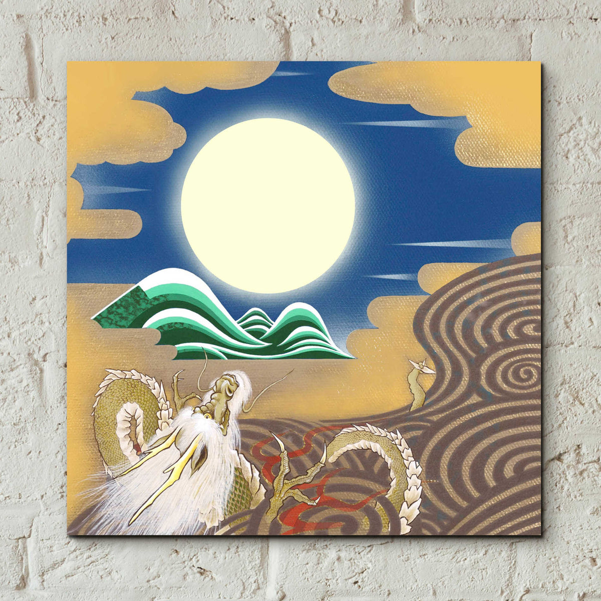 Epic Art 'Moonlit Dragon' by Zigen Tanabe, Acrylic Glass Wall Art,12x12