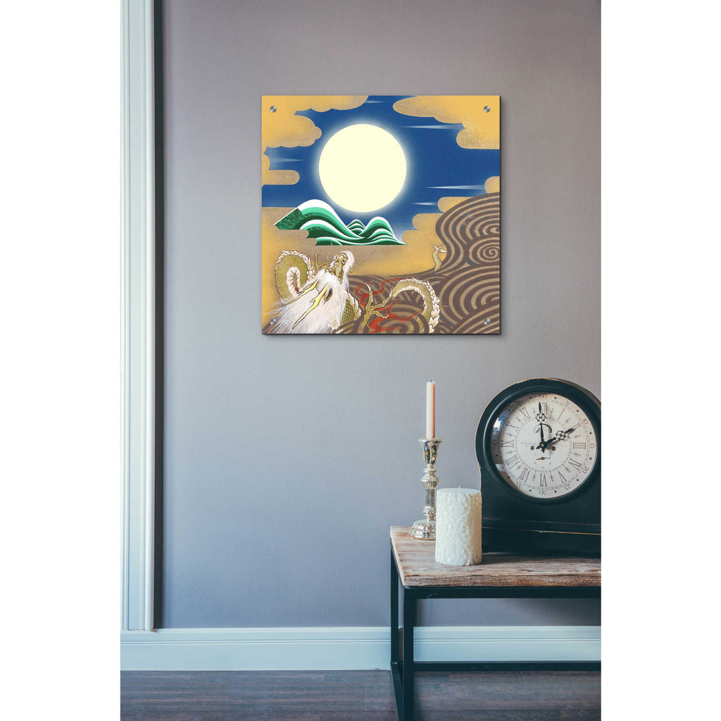 Epic Art 'Moonlit Dragon' by Zigen Tanabe, Acrylic Glass Wall Art,24x24