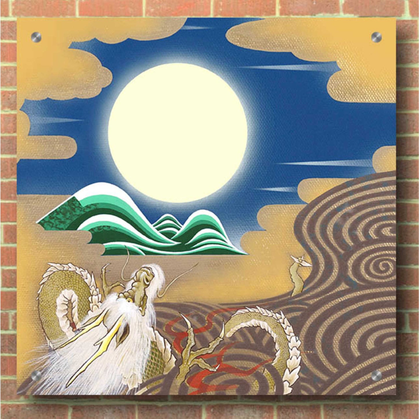 Epic Art 'Moonlit Dragon' by Zigen Tanabe, Acrylic Glass Wall Art,36x36