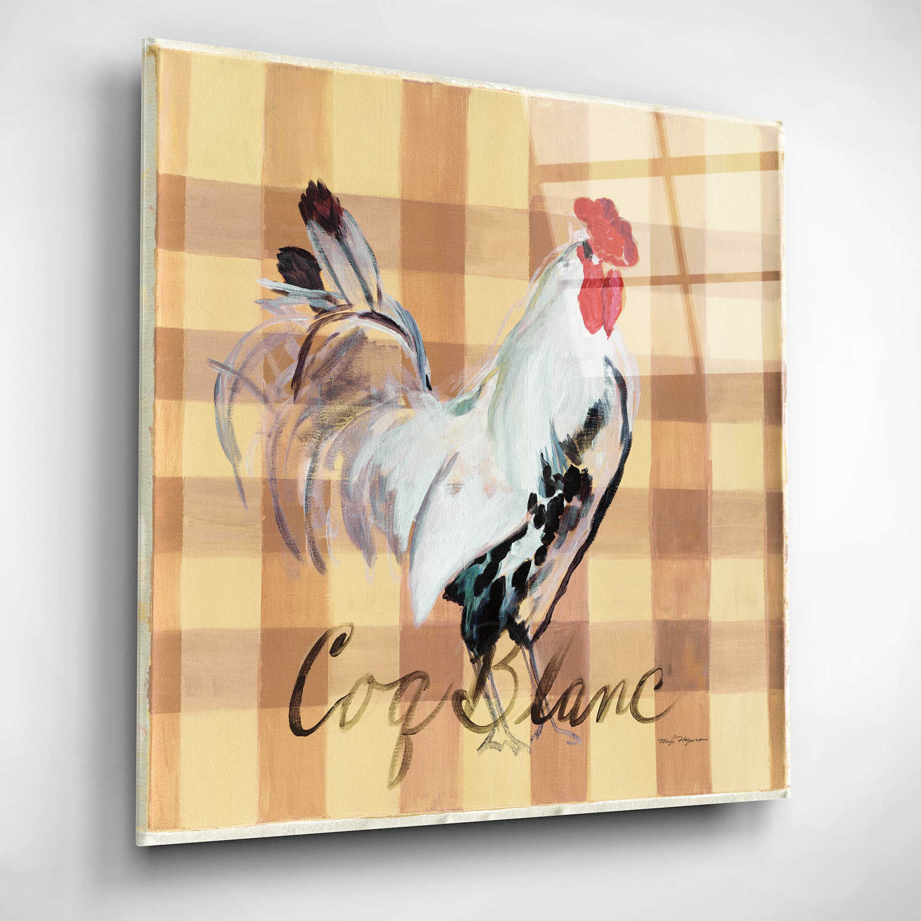 Epic Art 'Coq Blanc' by Marilyn Hageman, Acrylic Glass Wall Art,12x12
