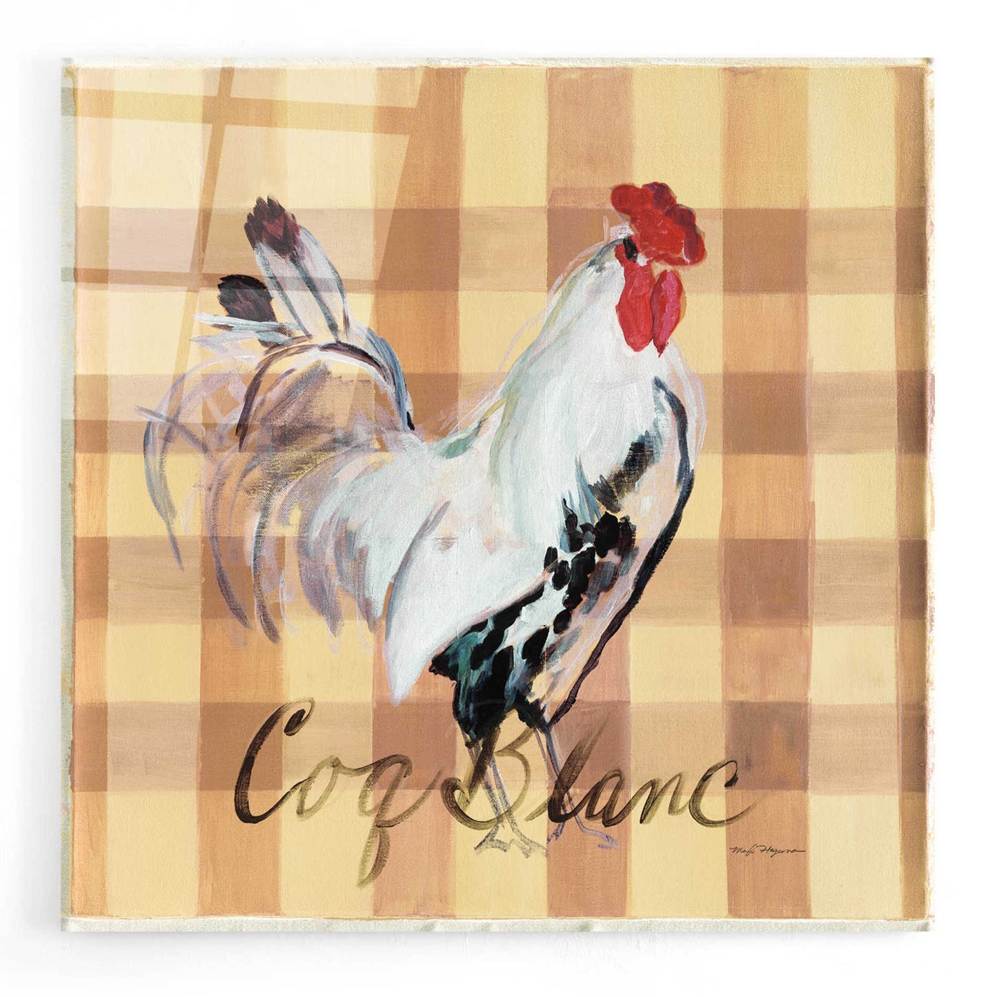 Epic Art 'Coq Blanc' by Marilyn Hageman, Acrylic Glass Wall Art,12x12