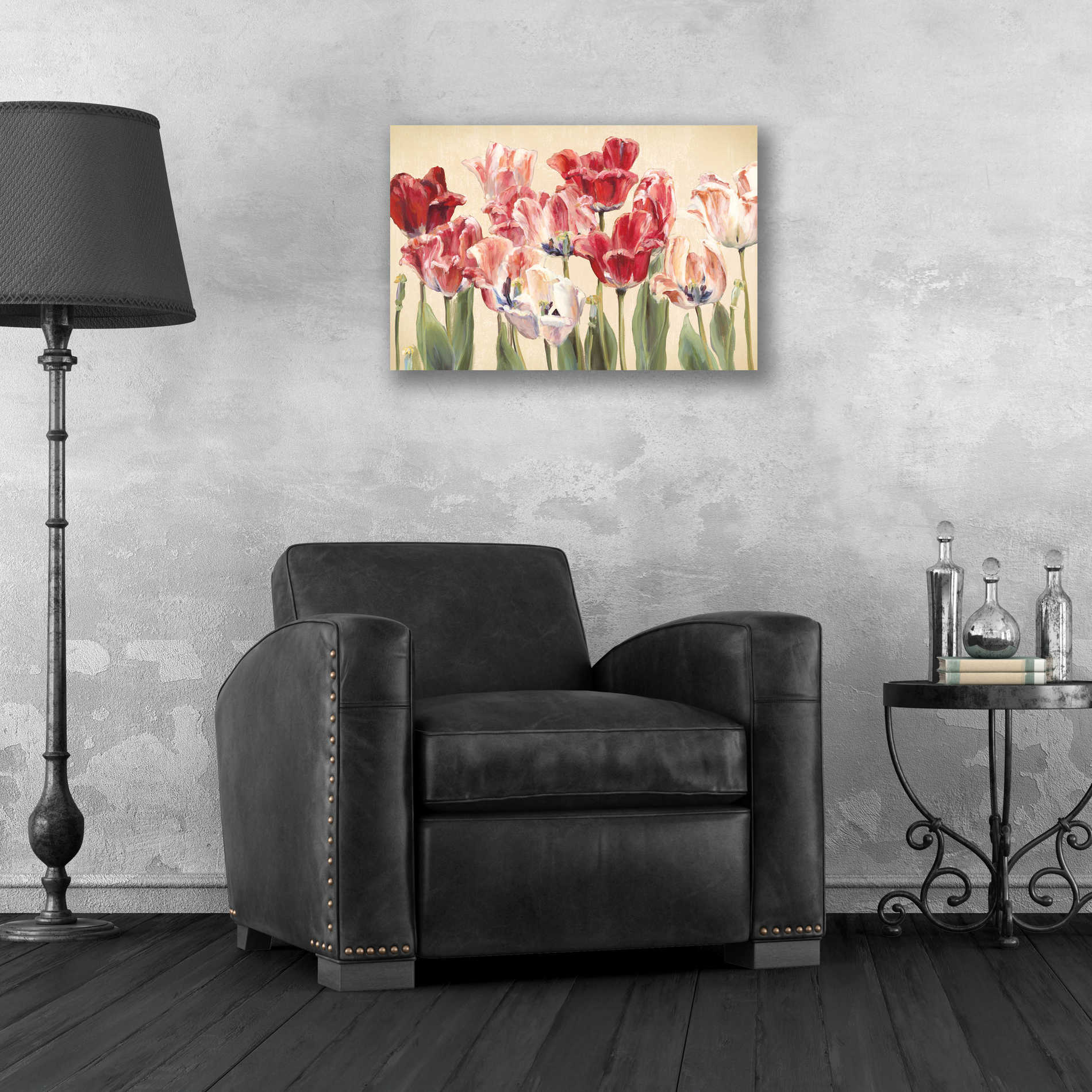 Epic Art 'Crimson Tulips on Ivory' by Marilyn Hageman, Acrylic Glass Wall Art,24x16