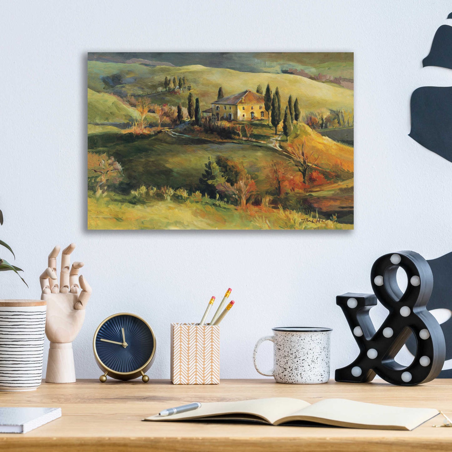 Epic Art 'Tuscan Hillside' by Marilyn Hageman, Acrylic Glass Wall Art,16x12