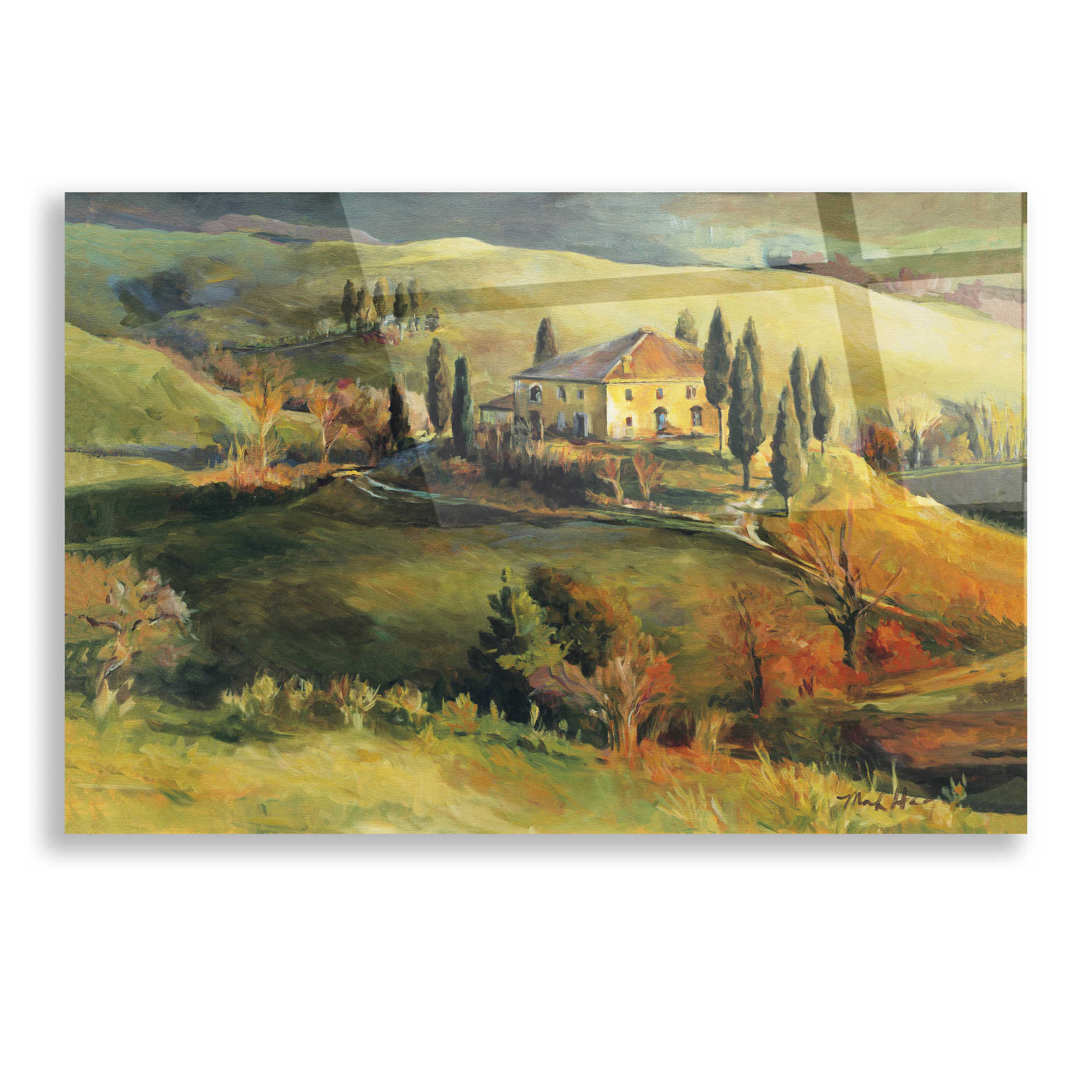 Epic Art 'Tuscan Hillside' by Marilyn Hageman, Acrylic Glass Wall Art,16x12
