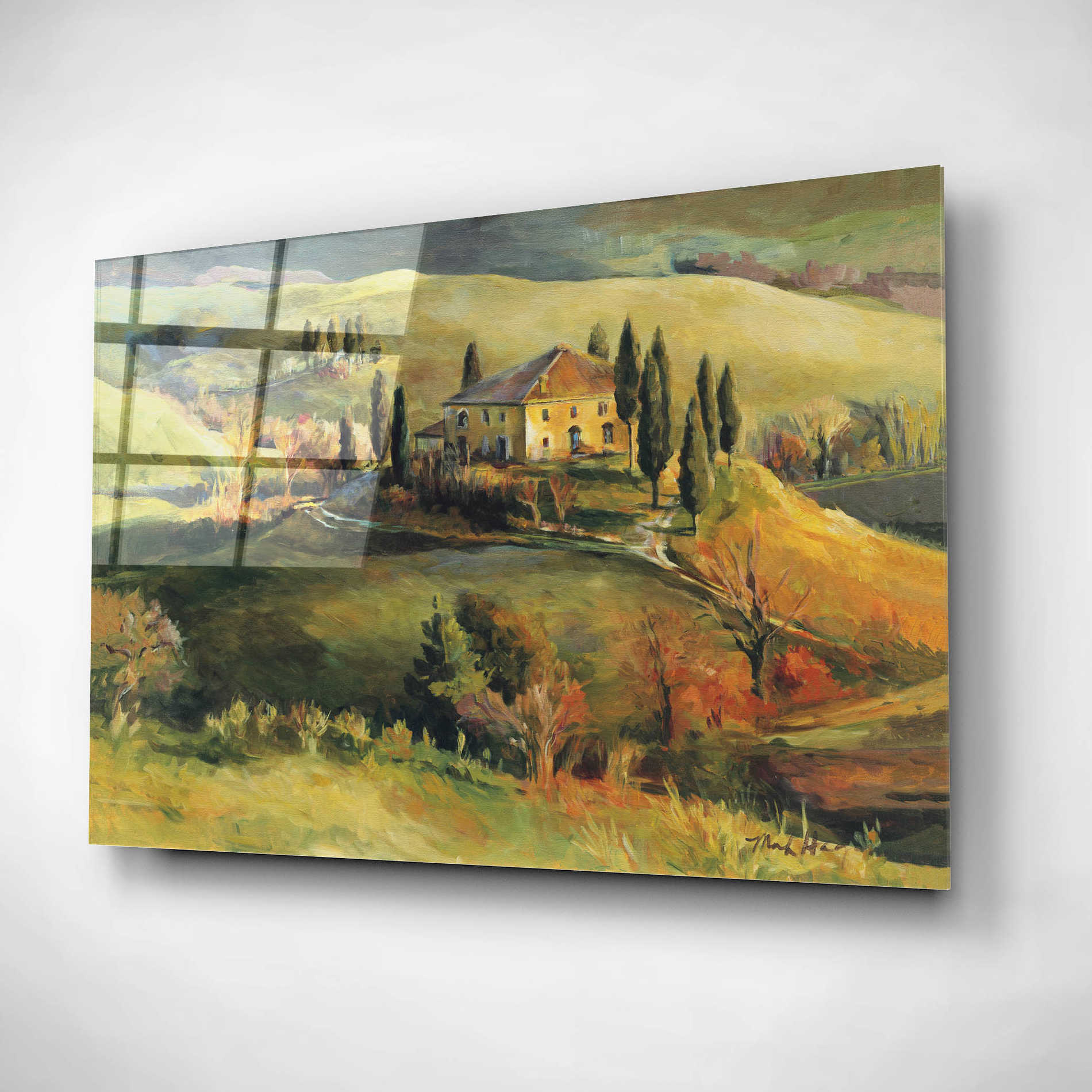 Epic Art 'Tuscan Hillside' by Marilyn Hageman, Acrylic Glass Wall Art,24x16