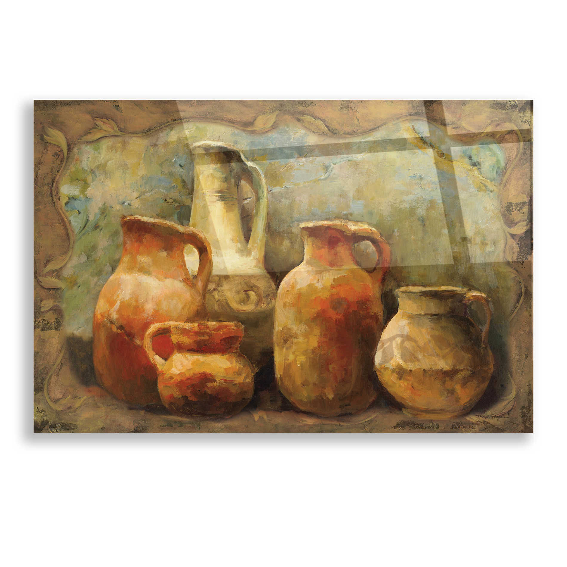 Epic Art 'Tuscan Vessels' by Marilyn Hageman, Acrylic Glass Wall Art,16x12