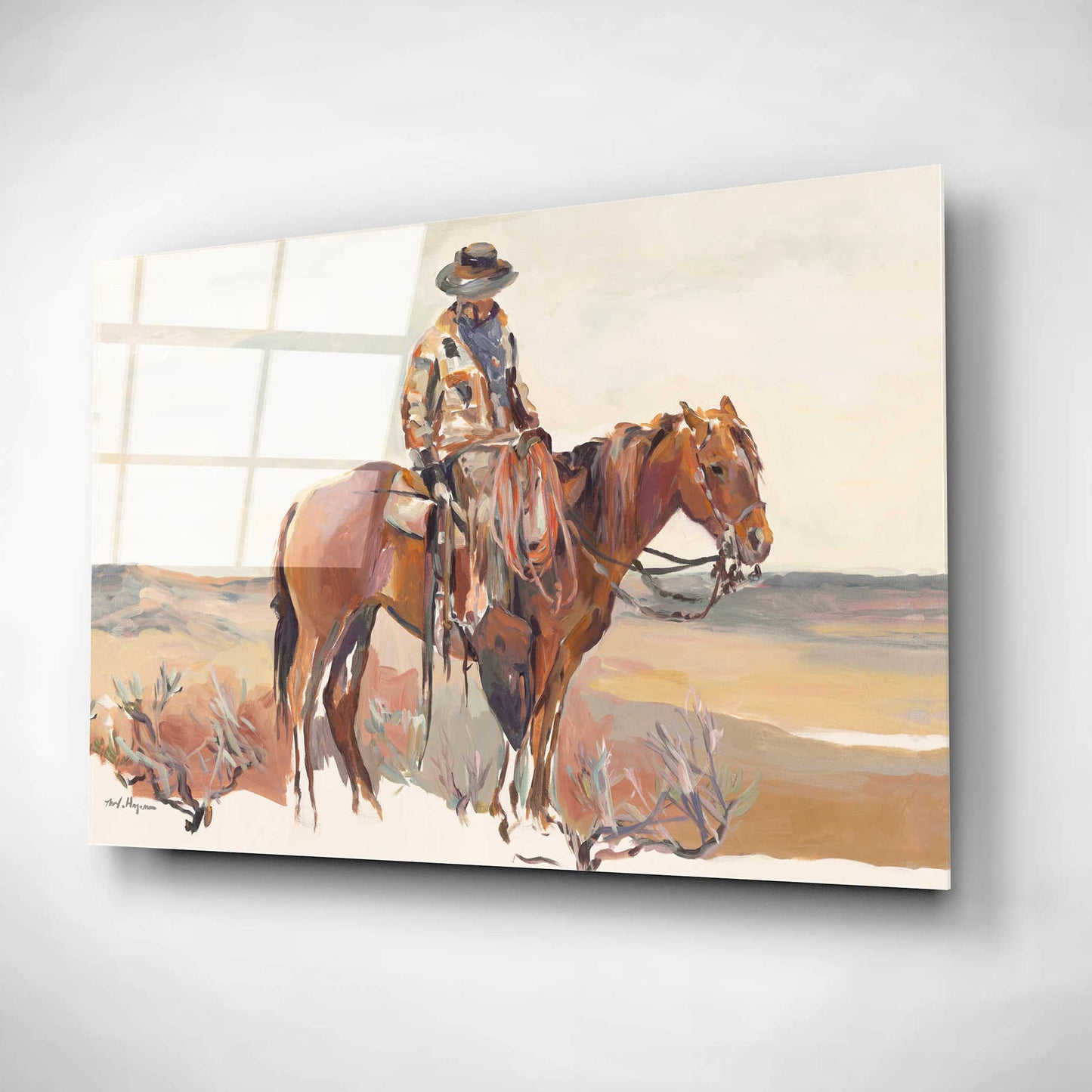 Epic Art 'Western Rider Warm' by Marilyn Hageman, Acrylic Glass Wall Art,24x16