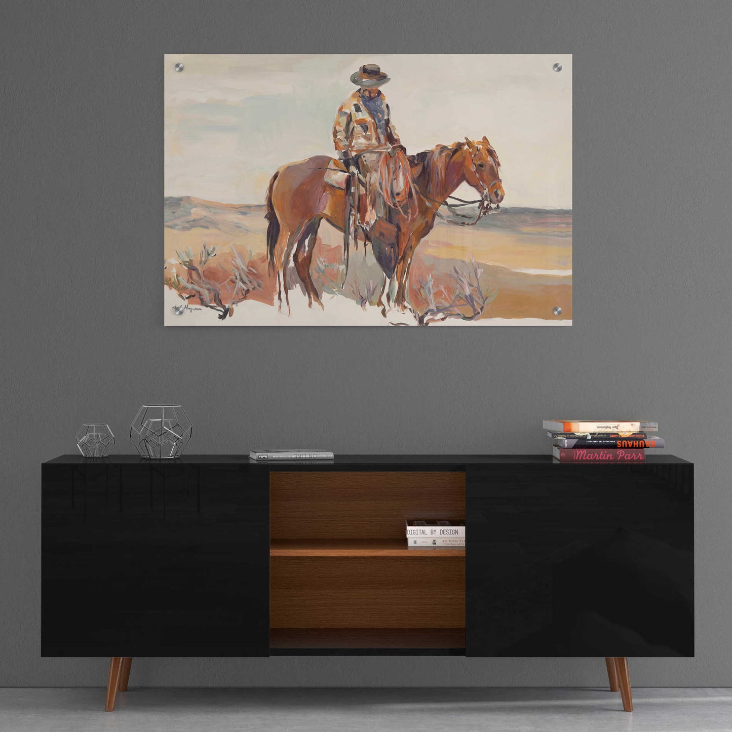 Epic Art 'Western Rider Warm' by Marilyn Hageman, Acrylic Glass Wall Art,36x24
