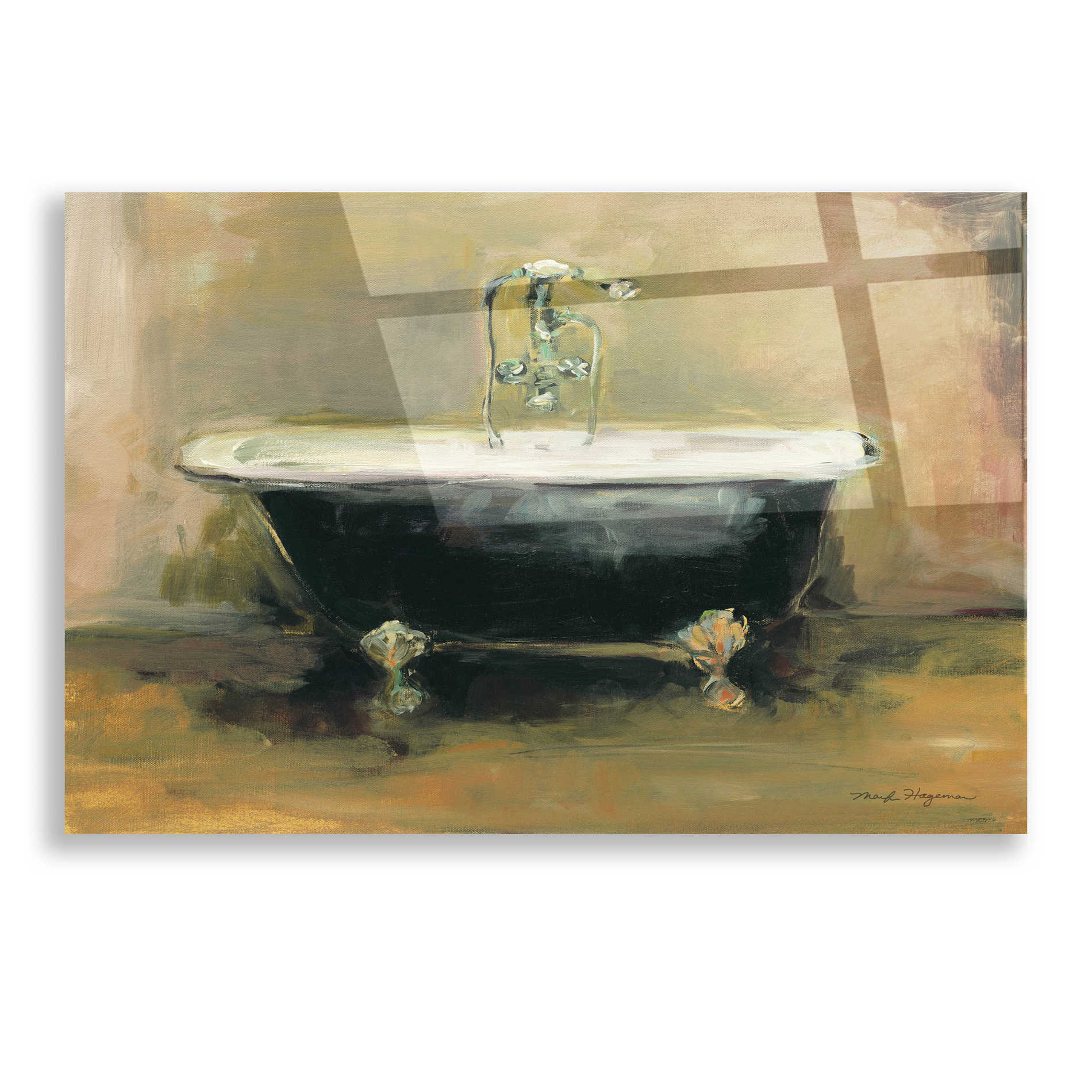 Epic Art 'Vintage Tub I Light' by Marilyn Hageman, Acrylic Glass Wall Art,16x12