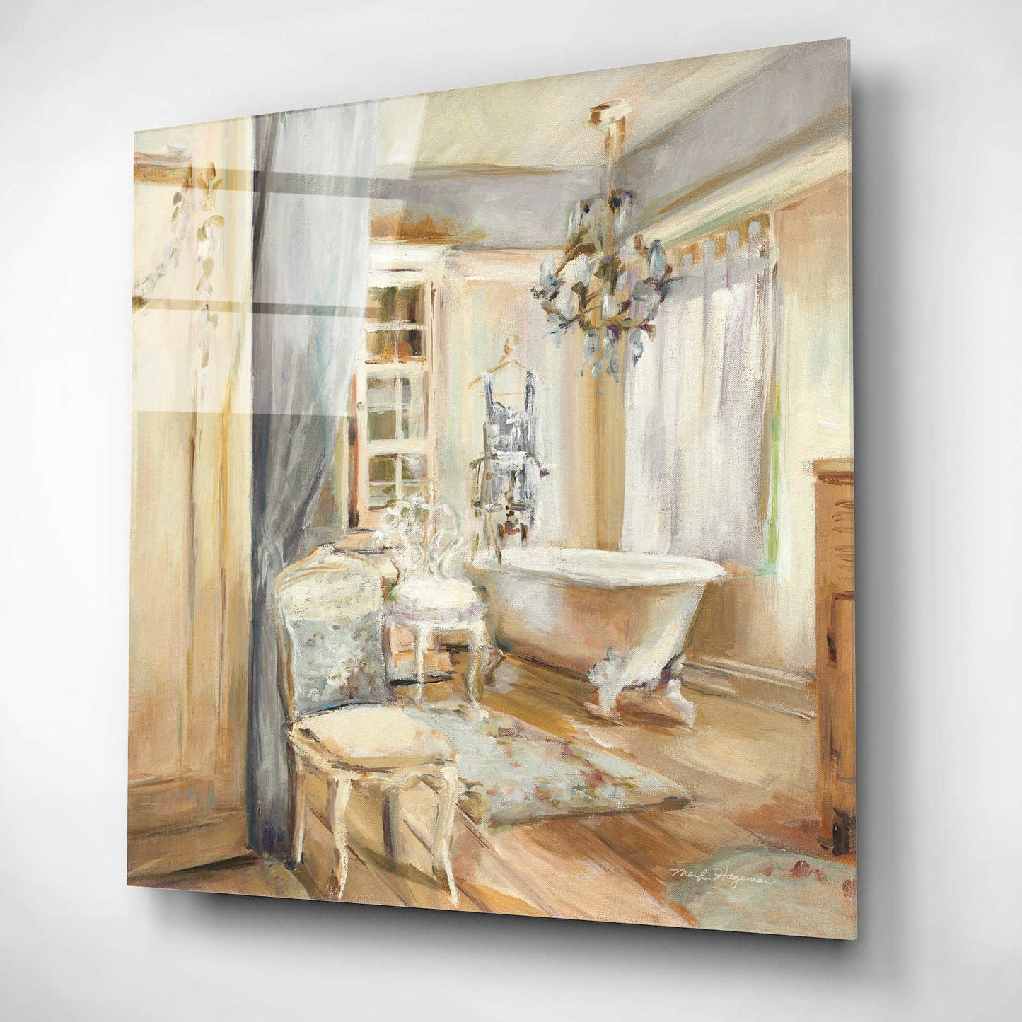 Epic Art 'Boudoir Bath I Gray' by Marilyn Hageman, Acrylic Glass Wall Art,12x12