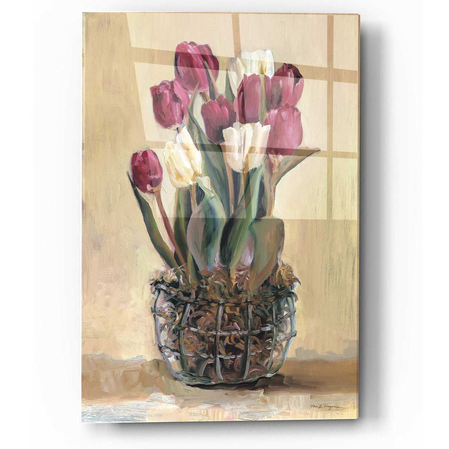 Epic Art 'Potted Tulips' by Marilyn Hageman, Acrylic Glass Wall Art,12x16