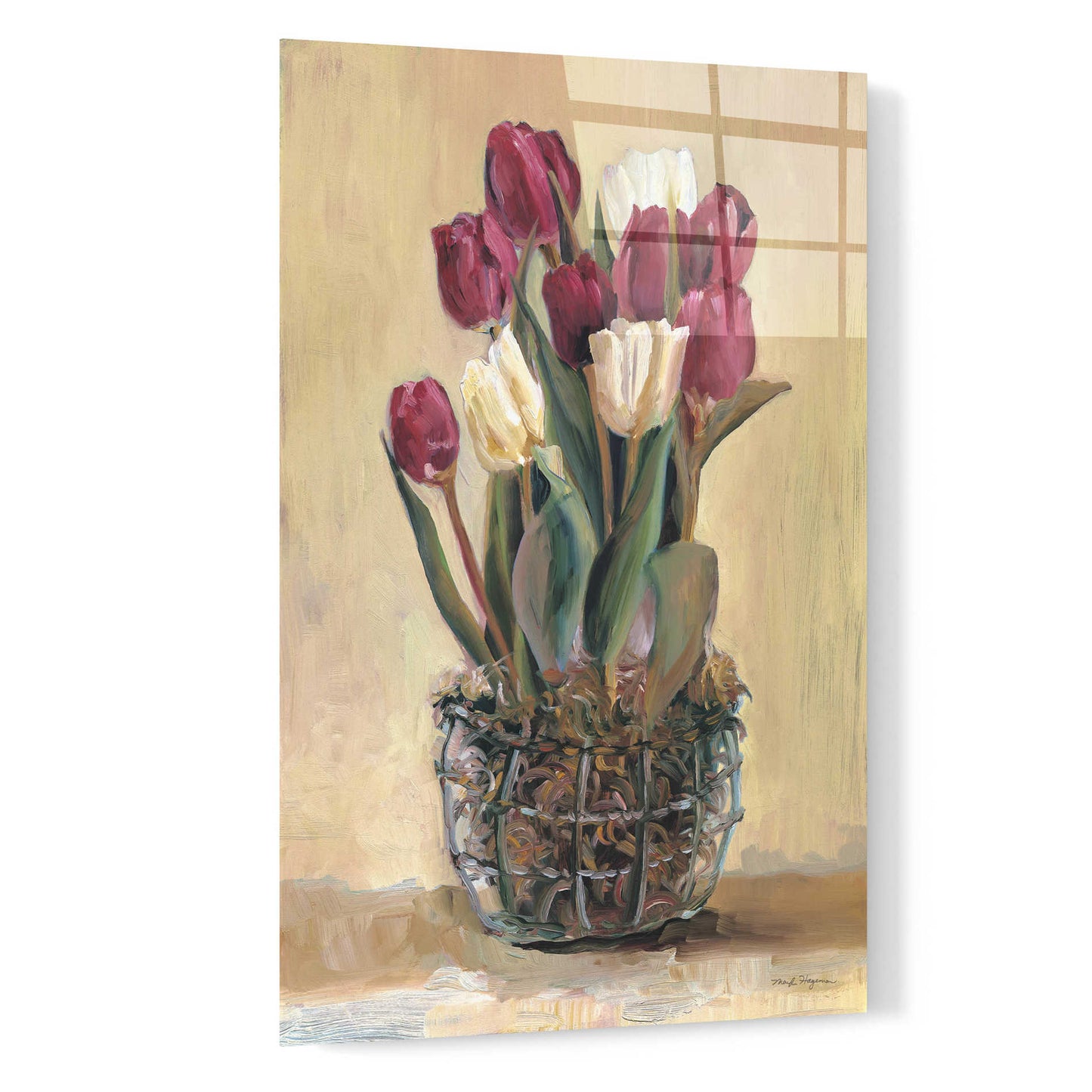 Epic Art 'Potted Tulips' by Marilyn Hageman, Acrylic Glass Wall Art,16x24