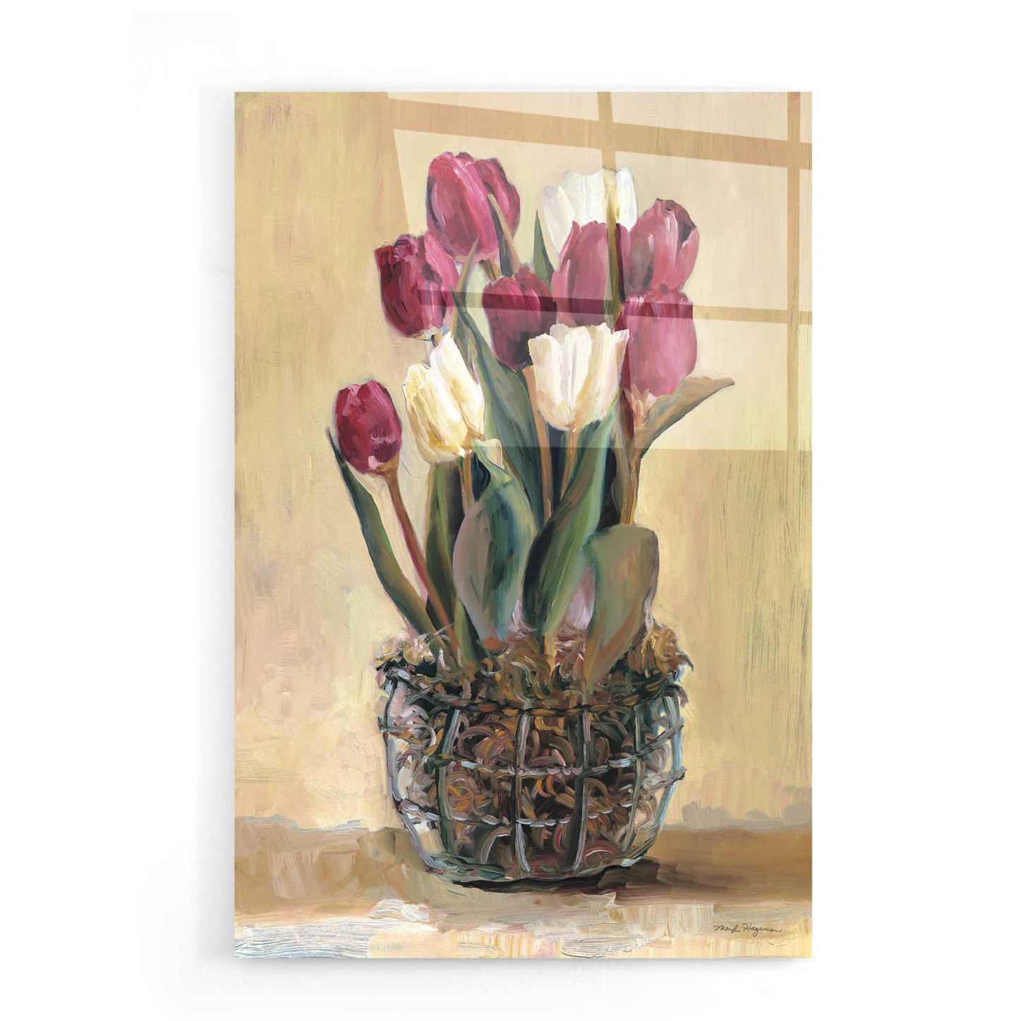 Epic Art 'Potted Tulips' by Marilyn Hageman, Acrylic Glass Wall Art,16x24