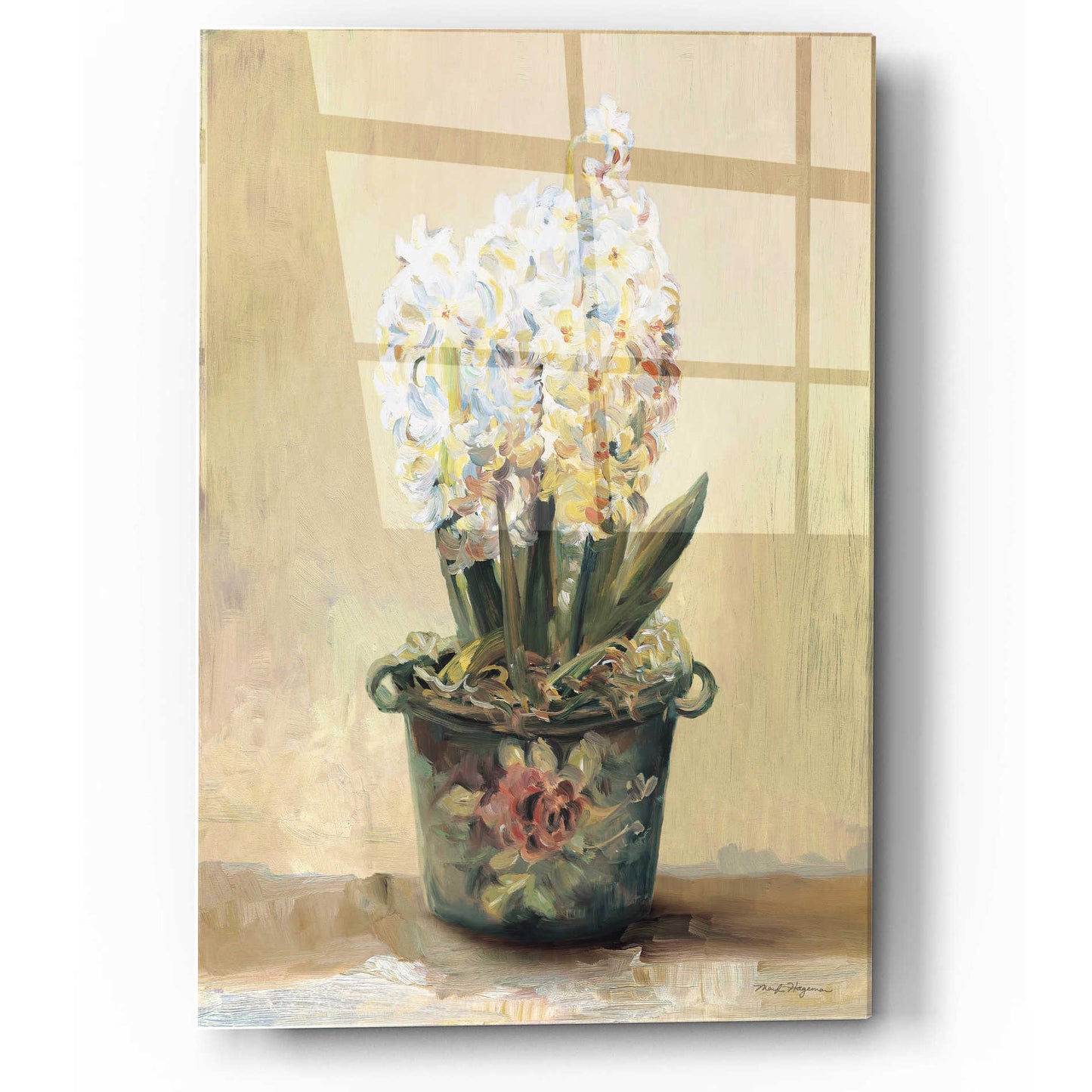 Epic Art 'Potted Hyacinths' by Marilyn Hageman, Acrylic Glass Wall Art,12x16