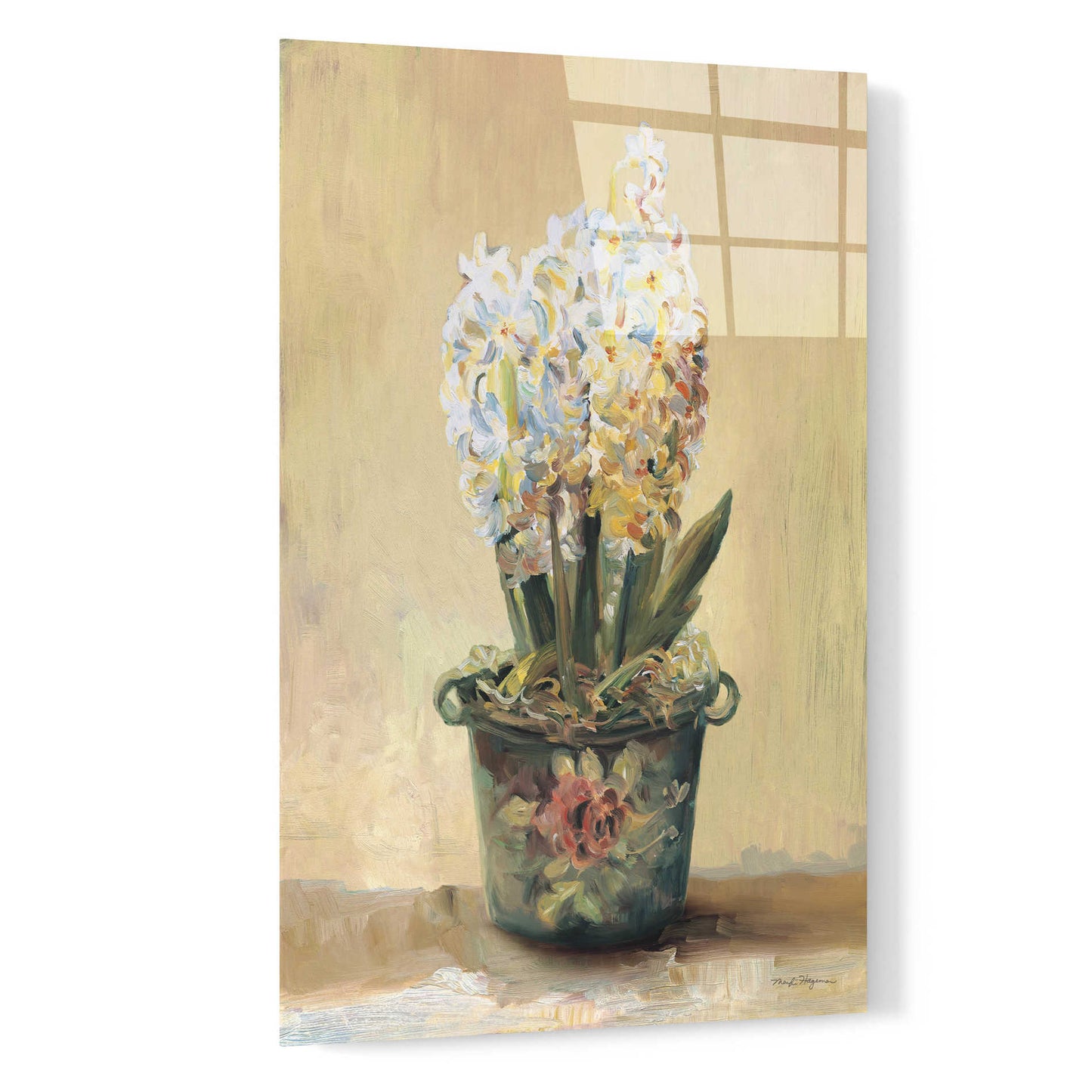 Epic Art 'Potted Hyacinths' by Marilyn Hageman, Acrylic Glass Wall Art,16x24