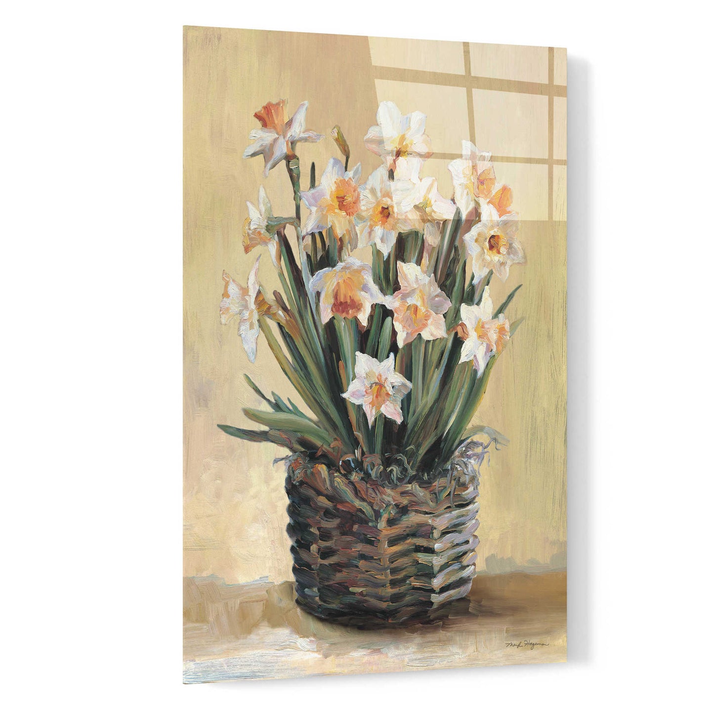 Epic Art 'Potted Daffodils' by Marilyn Hageman, Acrylic Glass Wall Art,16x24