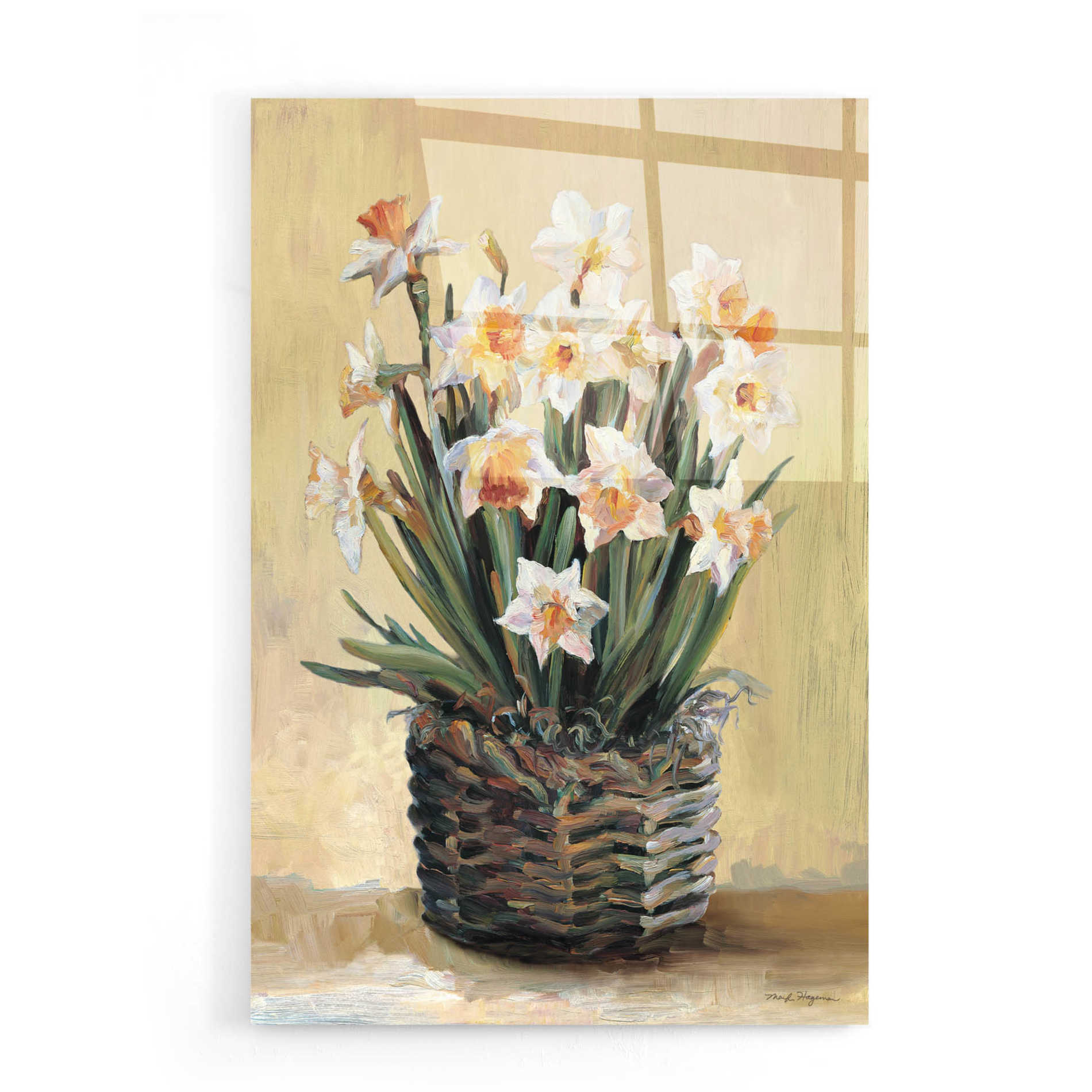 Epic Art 'Potted Daffodils' by Marilyn Hageman, Acrylic Glass Wall Art,16x24